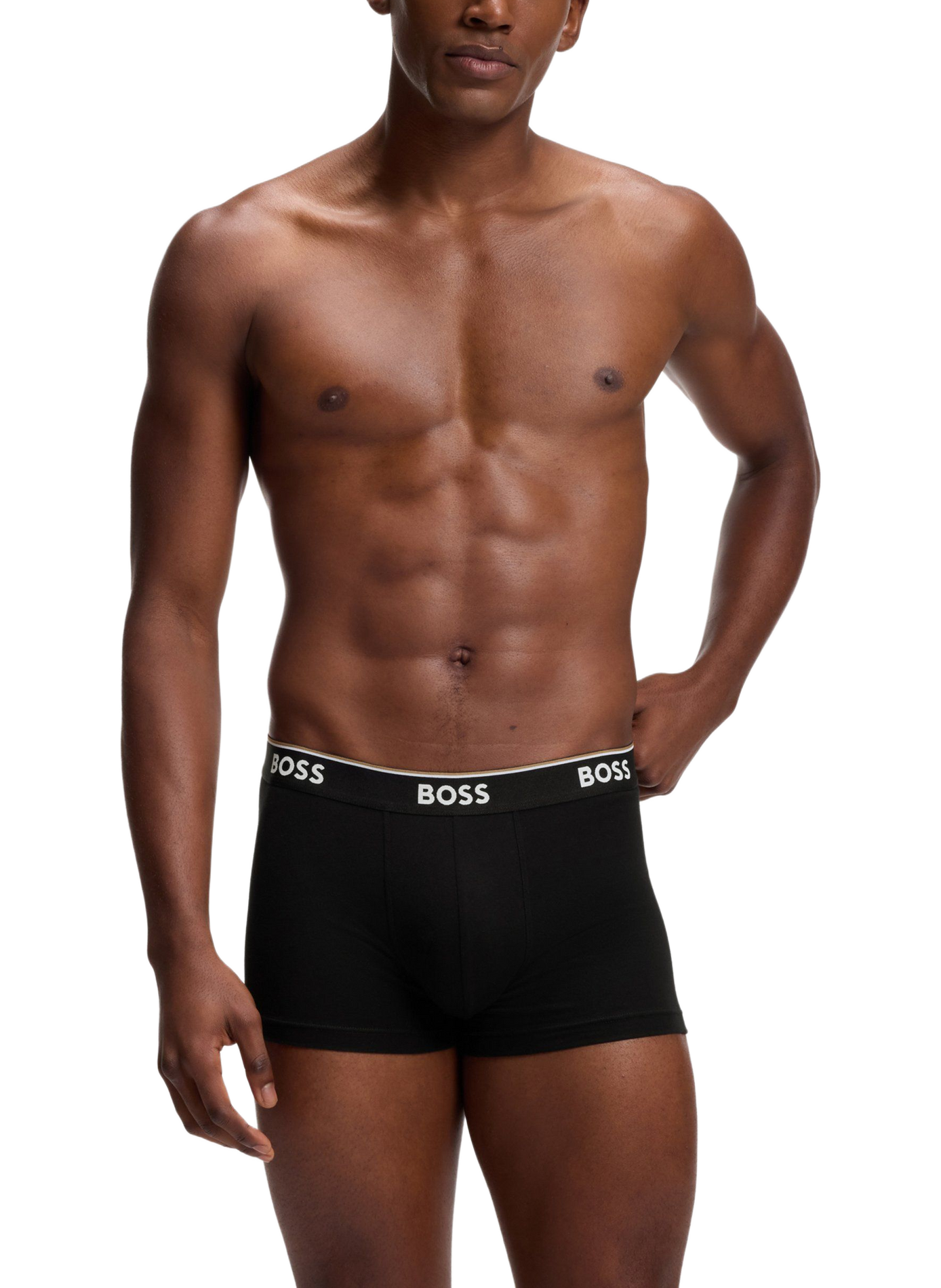 Lot de 3 boxers unis en coton mélangé BOSS Noir