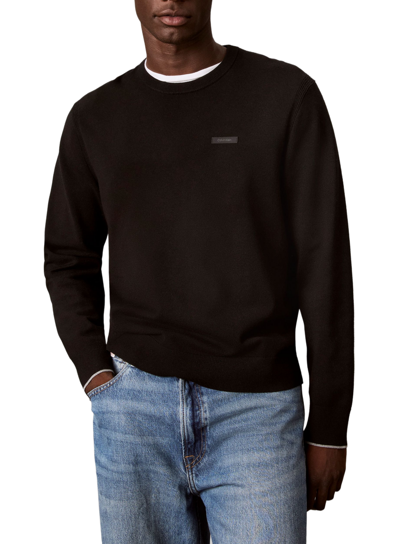 Pull manches longues à logo  CALVIN KLEIN Schwarz