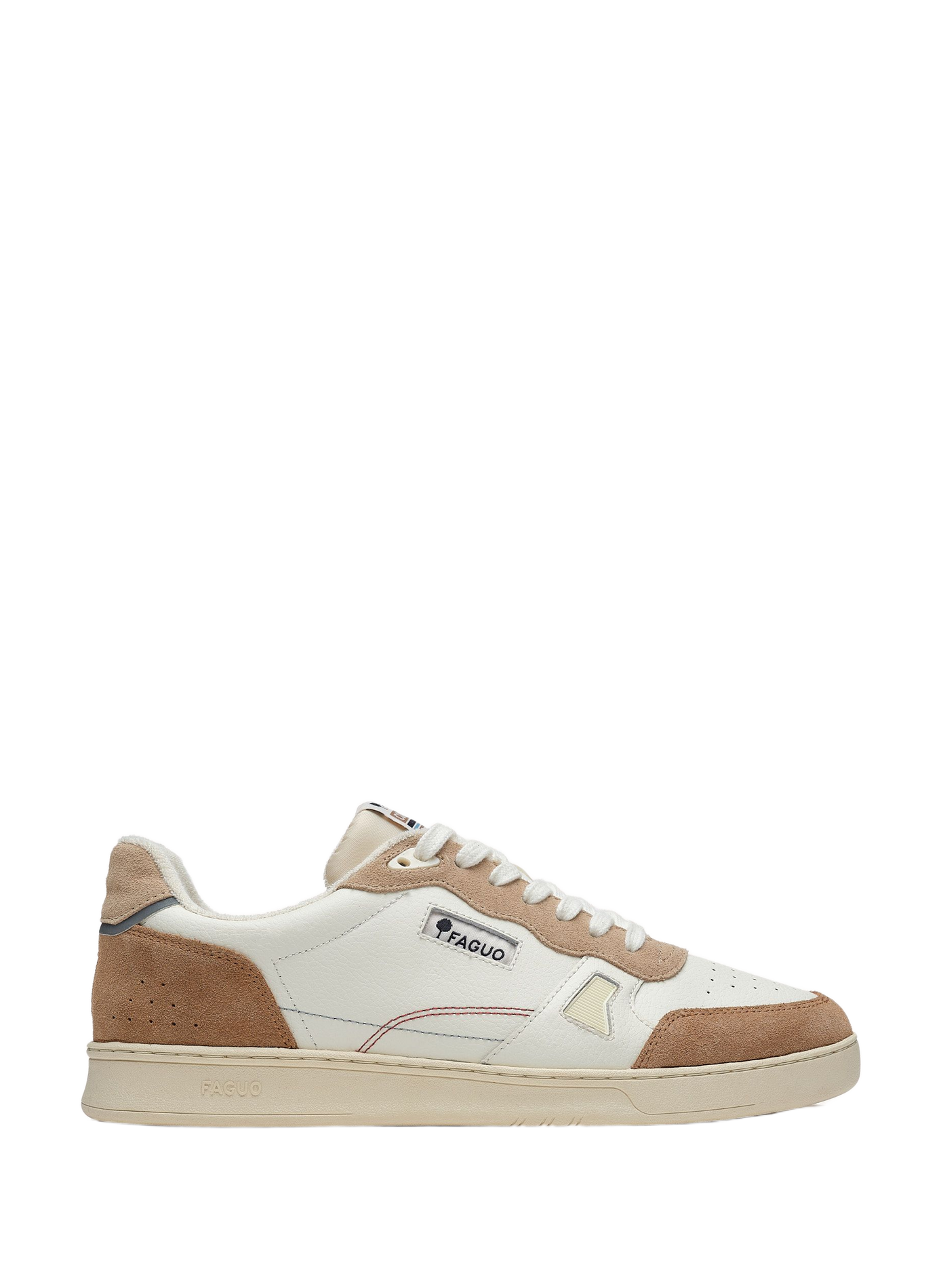 Mixed leather sneakers FAGUO Beige