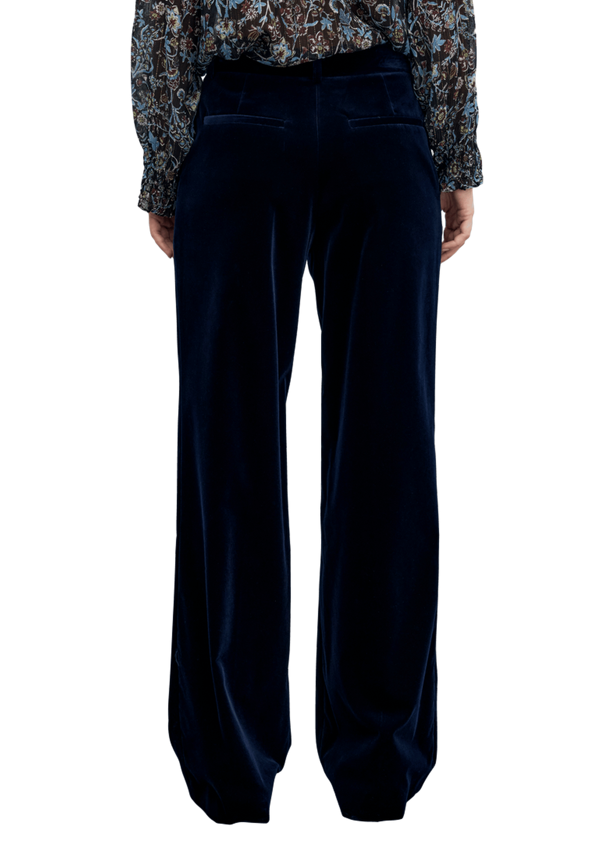 Pantalon large de tailleur en velours - mya GERARD DAREL Bleu