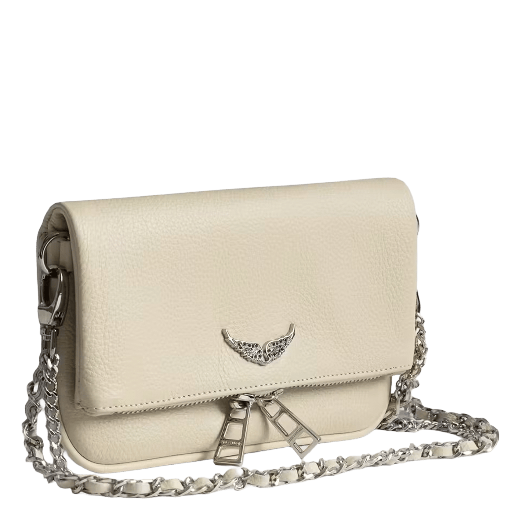 Pochette à rabat bandoulière en cuir rock mini | Blanc ZADIG&VOLTAIRE Femme