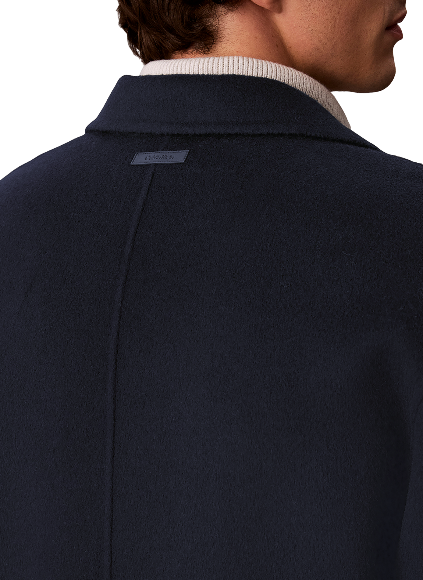 Straight wool-blend coat CALVIN KLEIN Blue