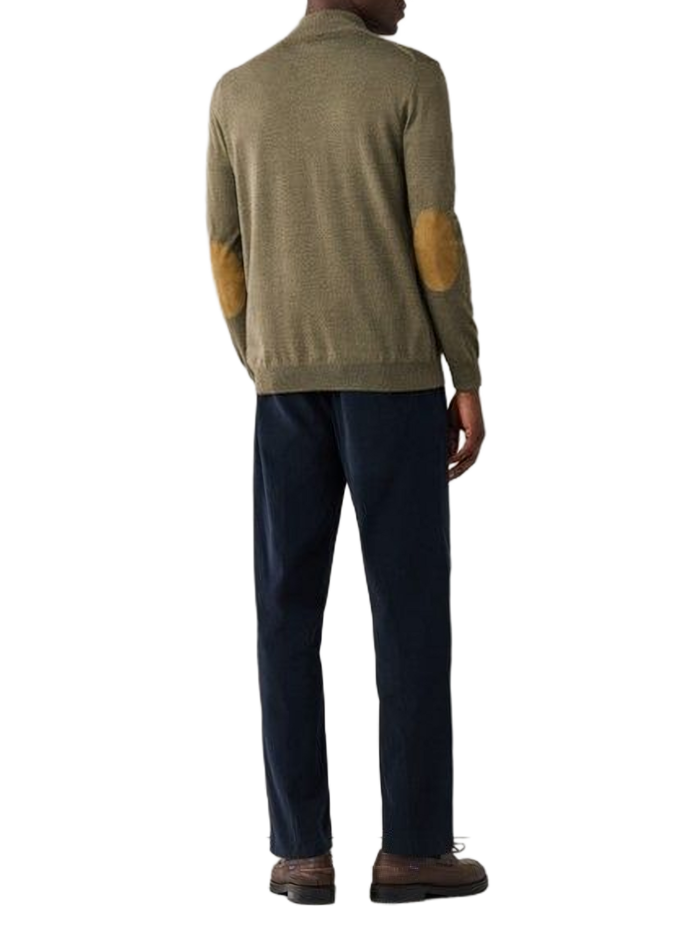 Merino wool zip-neck jumper FACONNABLE Khaki