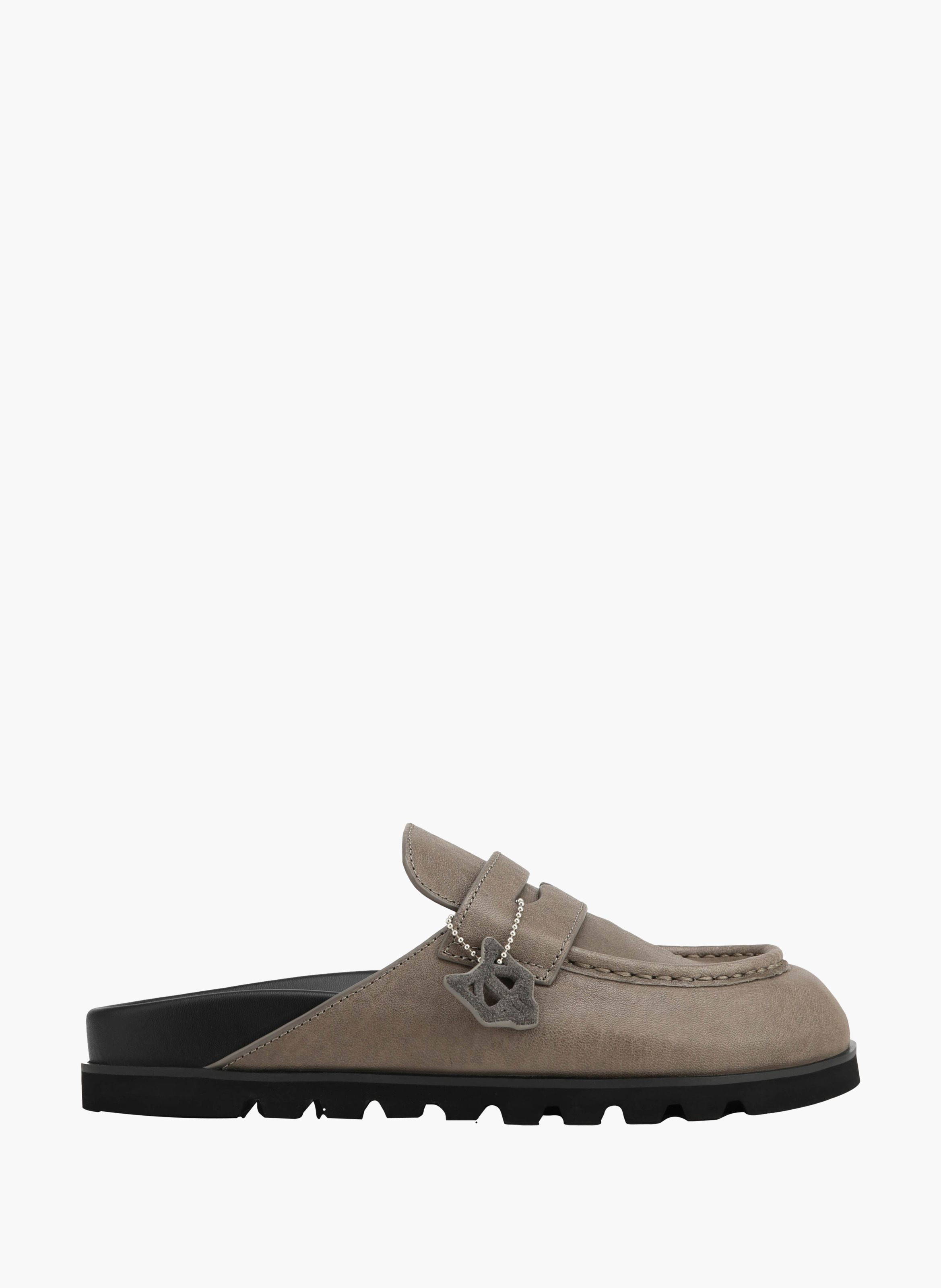 Mules cord en cuir foulonné NAKED WOLFE Gris