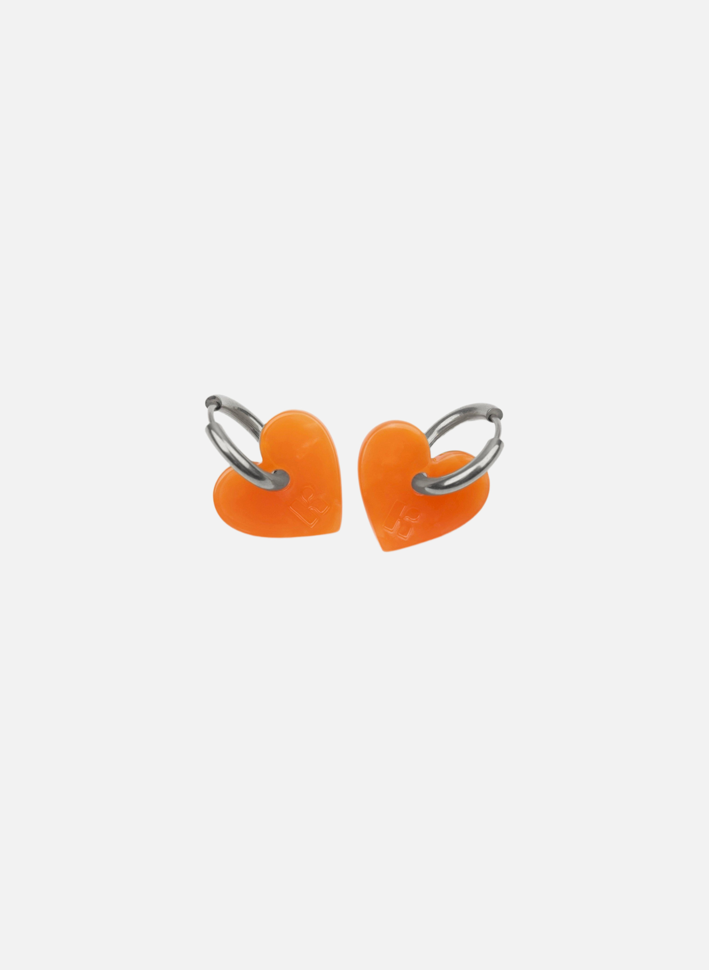 Boucles d'oreilles lova lova avec anneaux en acier inoxydable argenté  Orange