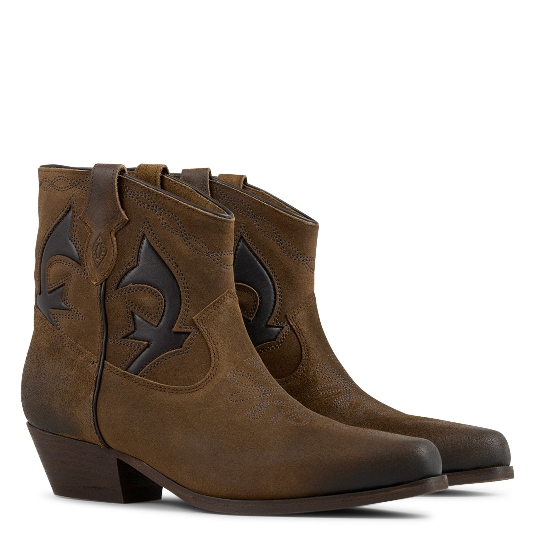 Bottines santiag en cuir curtis BA&SH Beige