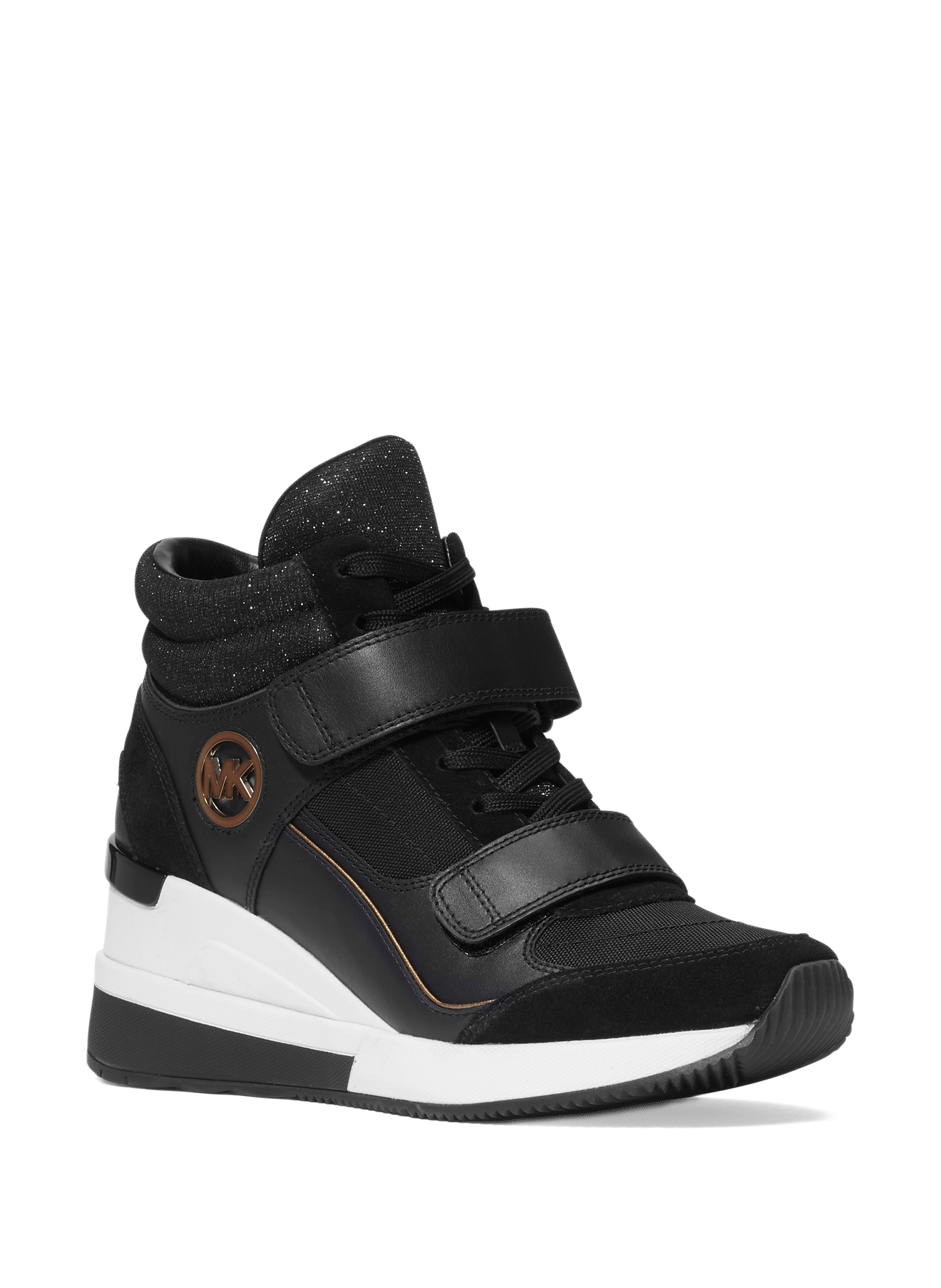 Baskets compensée en cuir