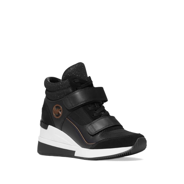 Baskets compensée en cuir