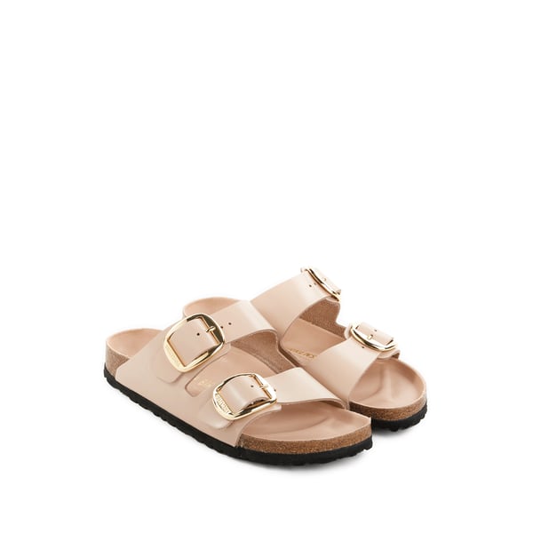Birkenstock Open-toe Slip-on Buckled Leather Sandals In Beige