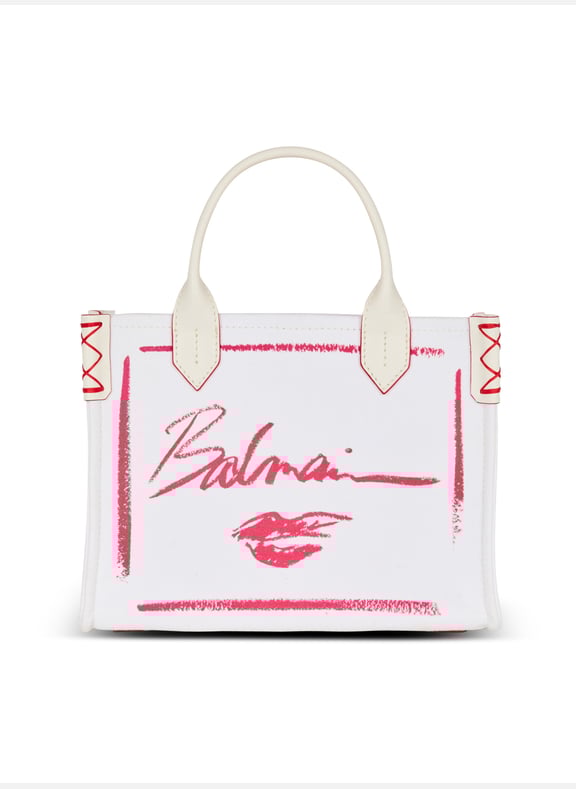 Sac cabas b-army small imprimé balmain lipstick Rouge by BALMAIN BALMAIN Sac cabas b-army small imprimé balmain lipstick Rouge