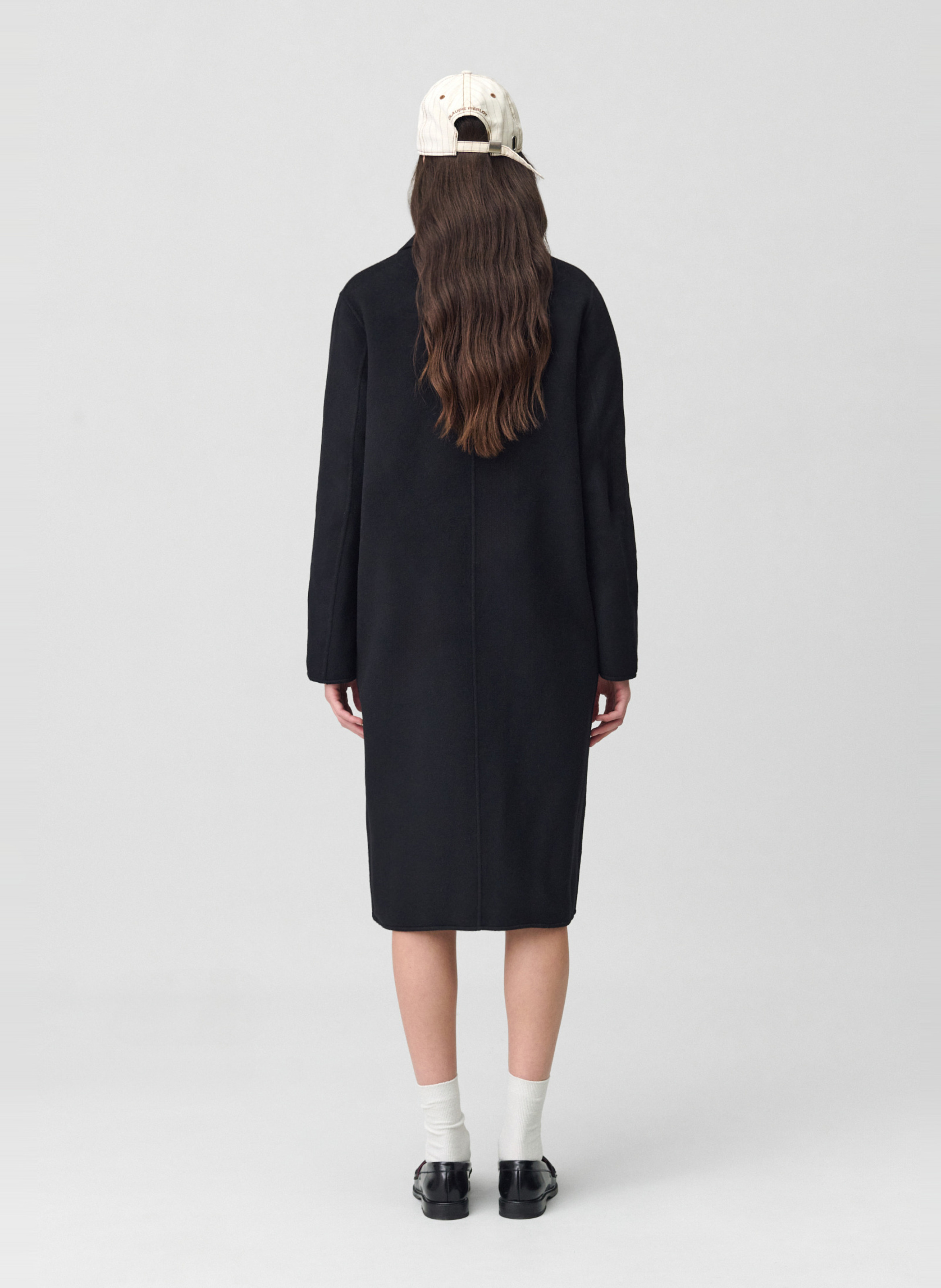 Manteau col tailleur en laine mélangée CLAUDIE PIERLOT Noir