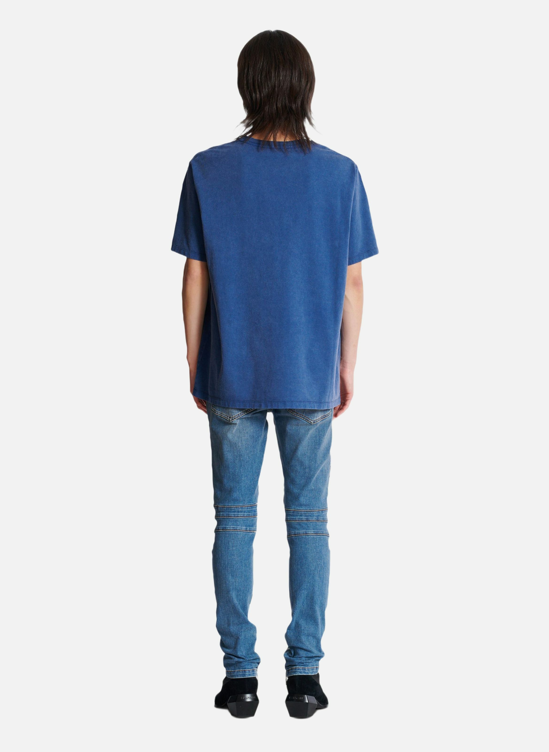 T-shirt ample avec broderie balmain vintage BALMAIN Bleu