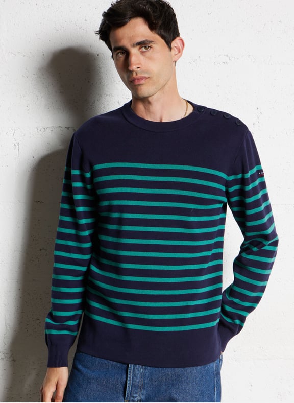 Marinière col rond slim-fit en maille de coton Multicolore by ARMOR-LUX ARMOR-LUX Marinière col rond slim-fit en maille de coton Multicolore
