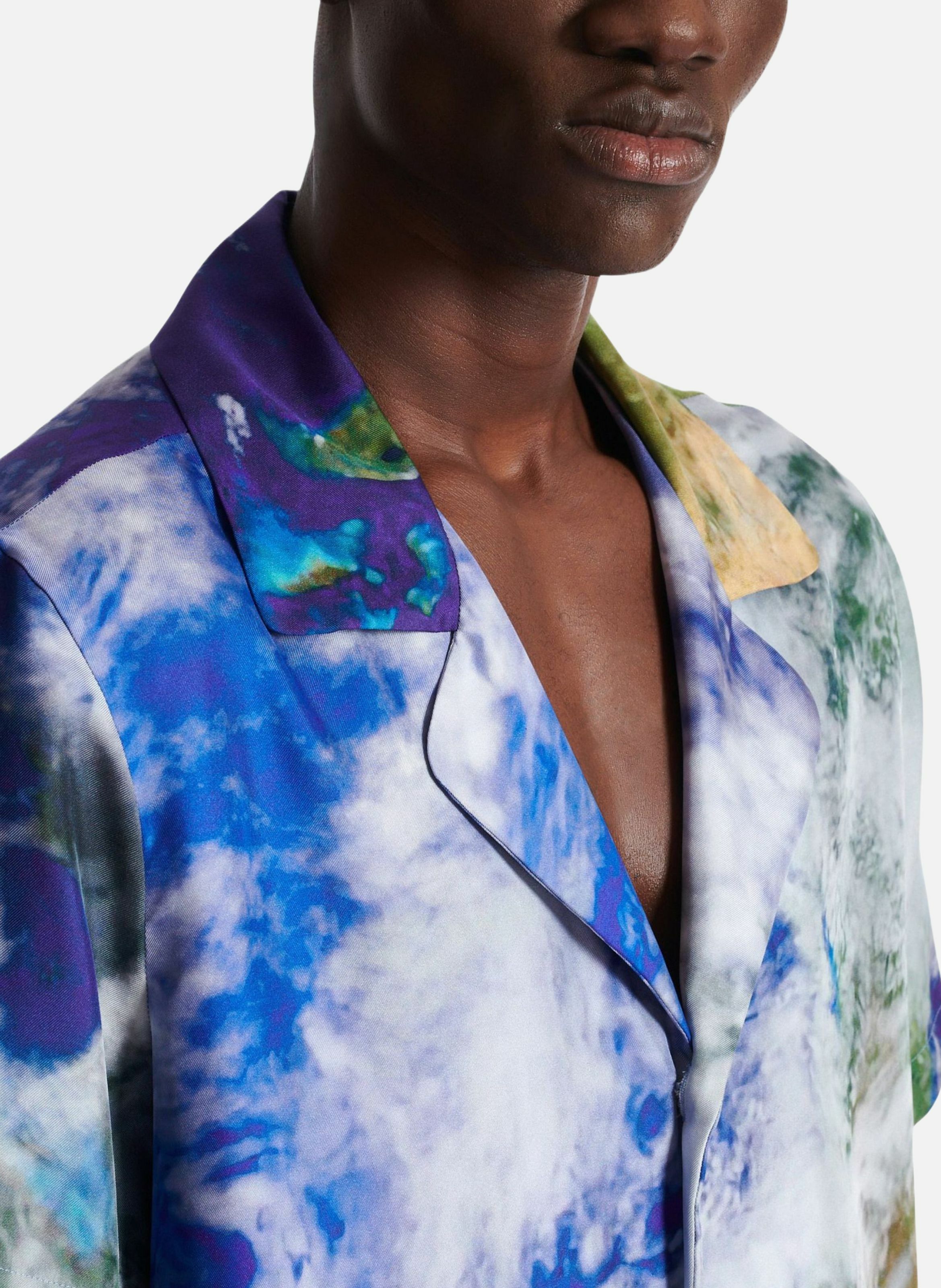 Chemise pyjama imprimée motif earth BALMAIN Multicolore