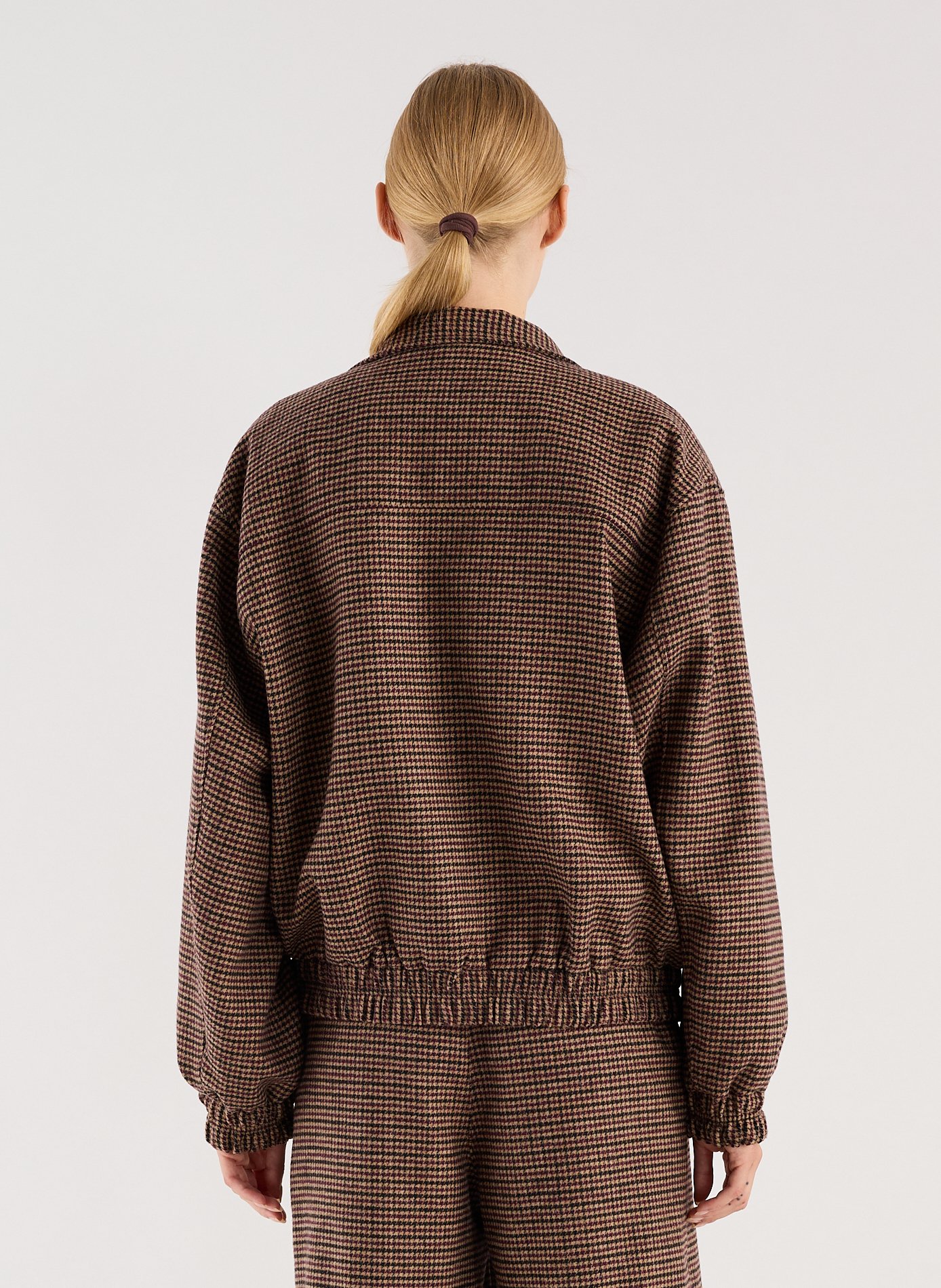 Houndstooth Printed Wool Blend Jacket SAISON 1865 Multicolour