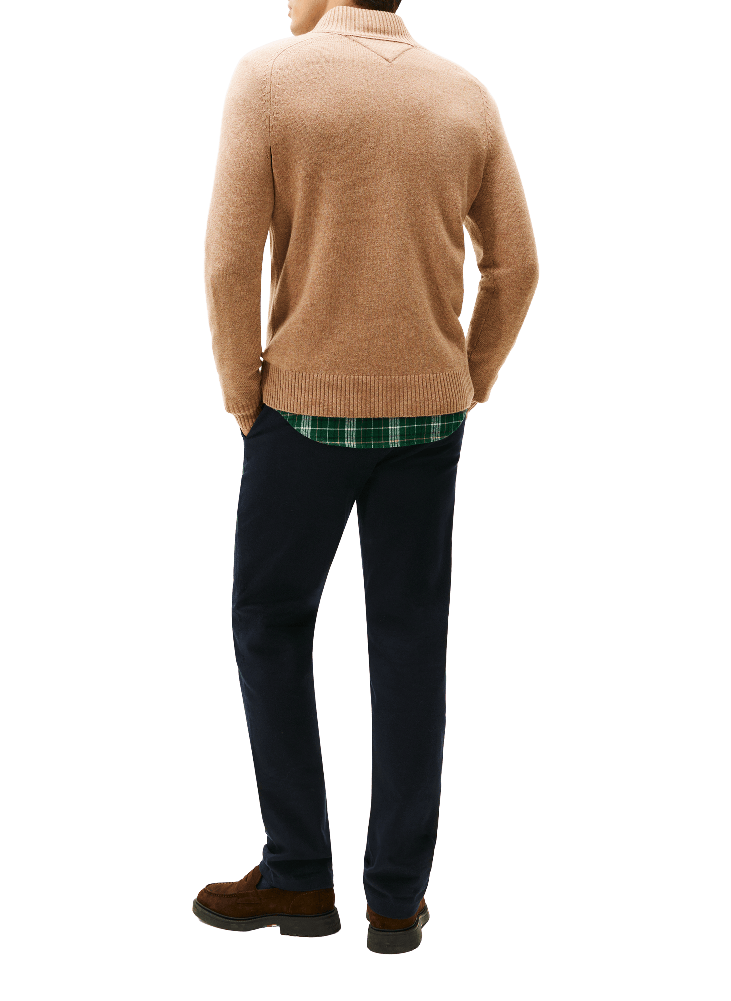 Wool zip-neck jumper TOMMY HILFIGER Beige