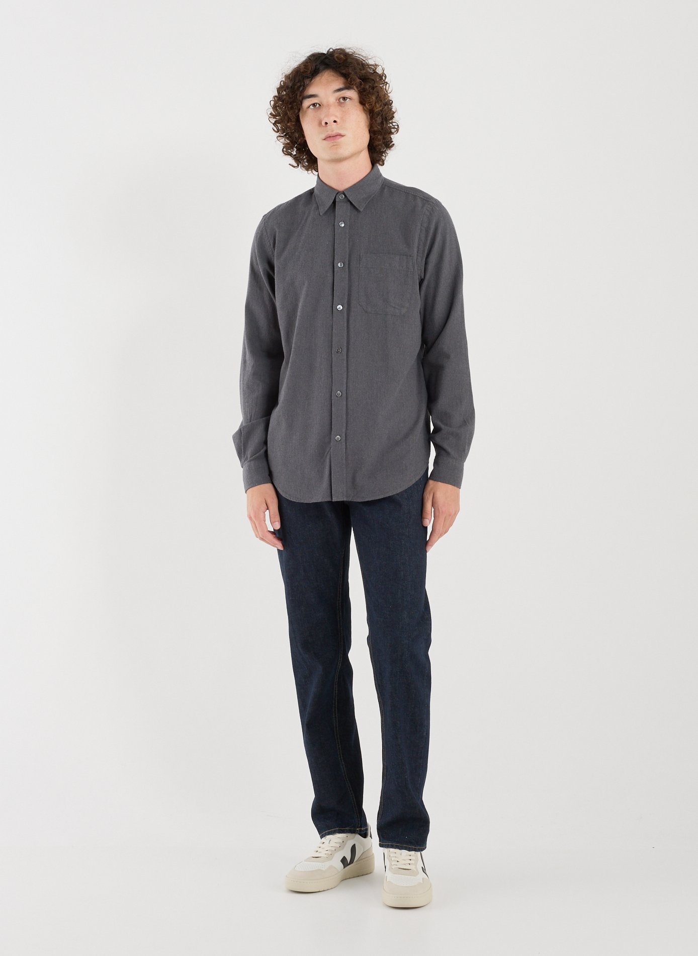 Chemise droite en coton CLOSED Gris