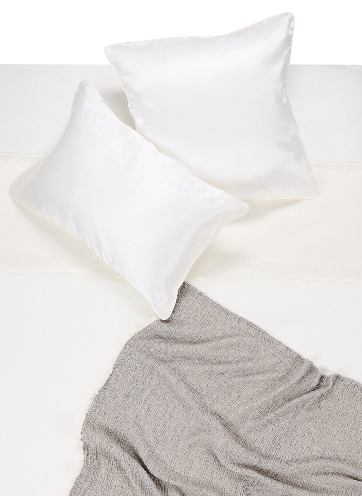 Drap plat en soie de mûrier Blanc