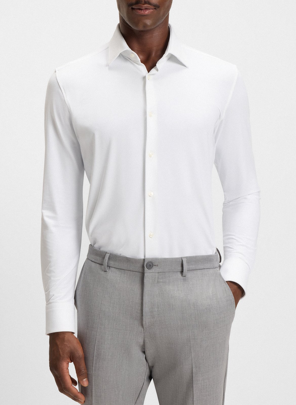 BOSS Chemise col classique slim fit Blanc