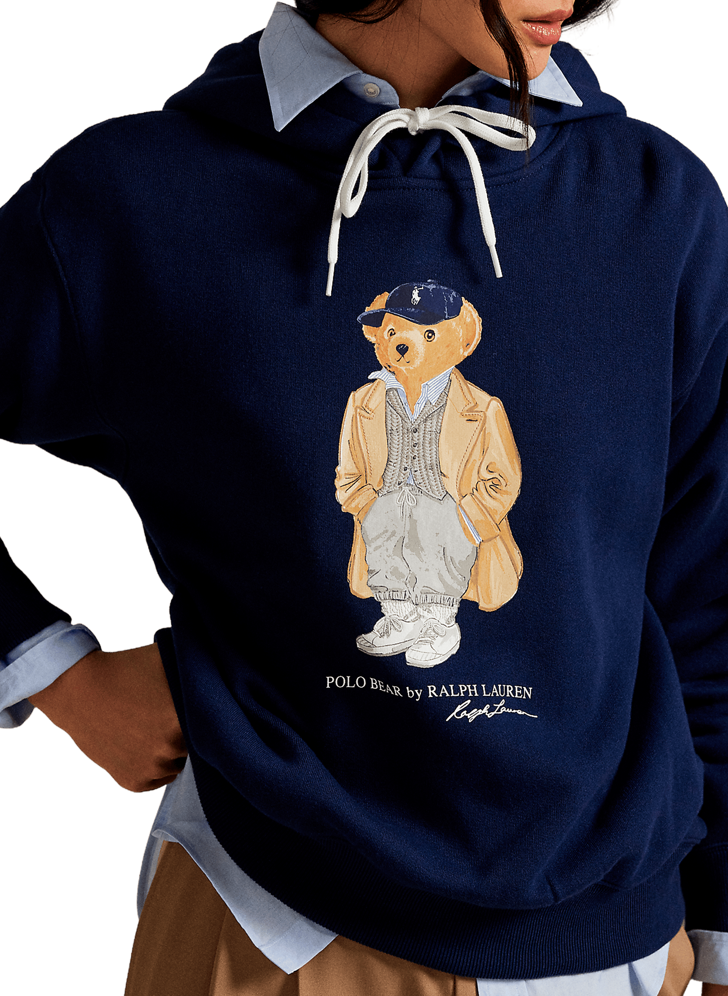 Sweat à capuche en coton POLO RALPH LAUREN Bleu