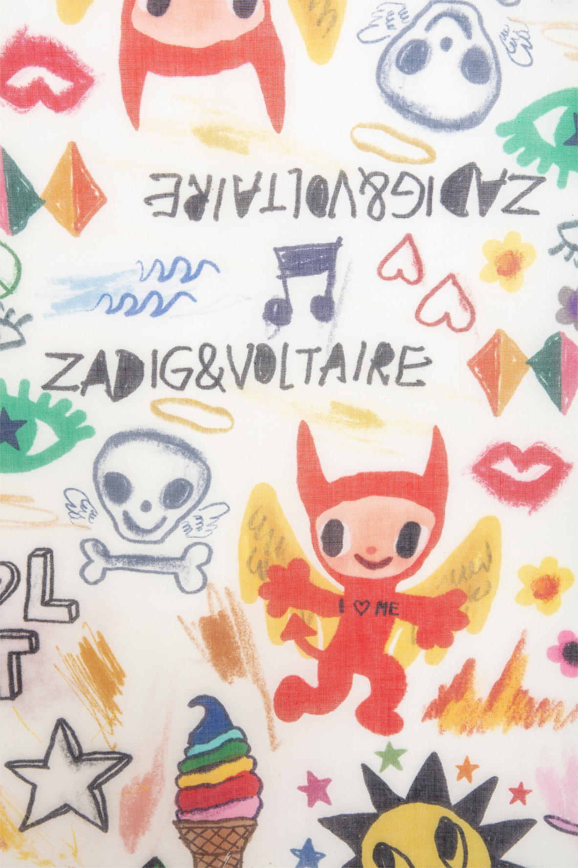 Foulard en coton imprimé maxi delta ZADIG&VOLTAIRE Blanc