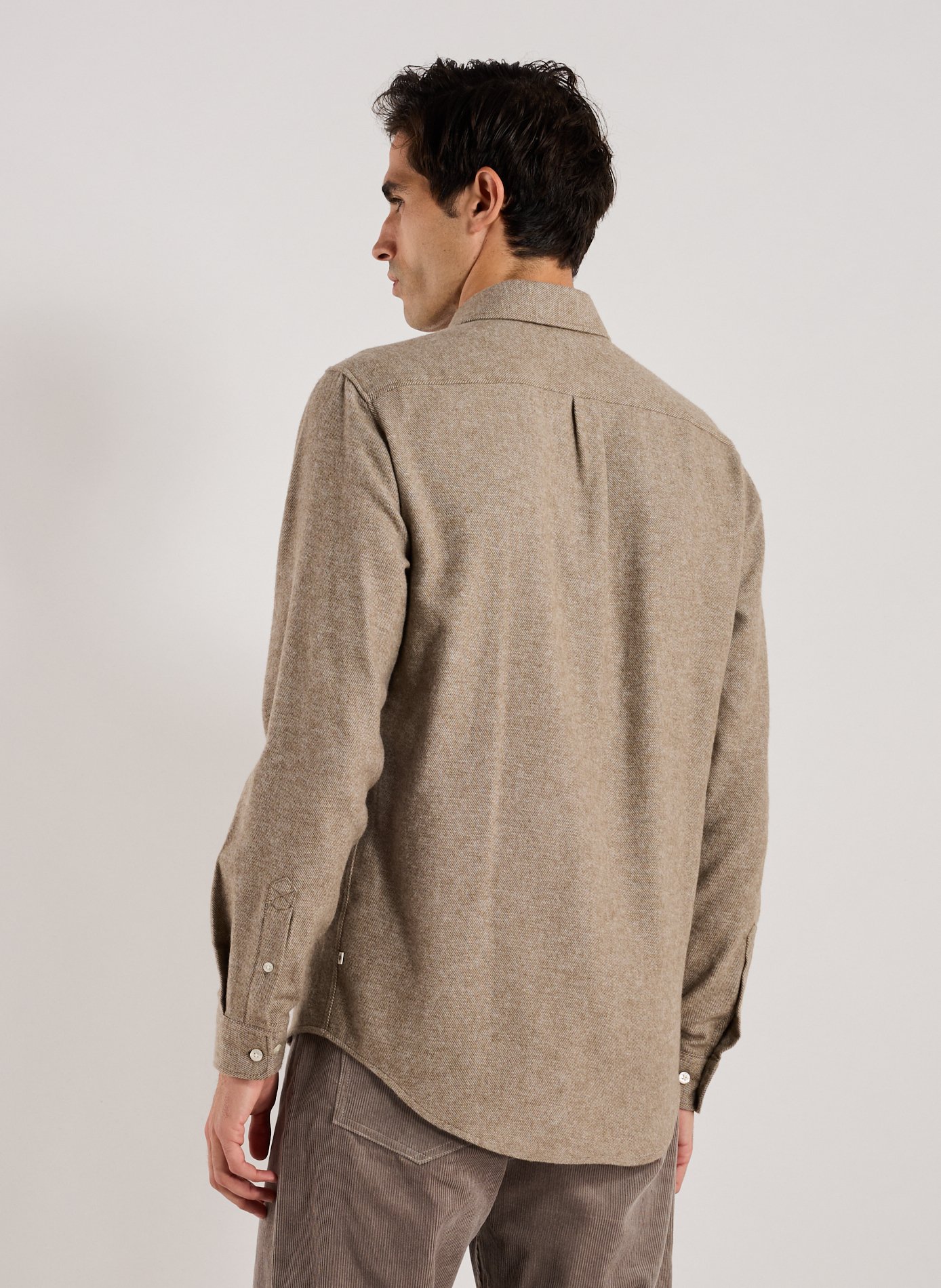 Chemise col classique en coton SAMSOE SAMSOE Beige