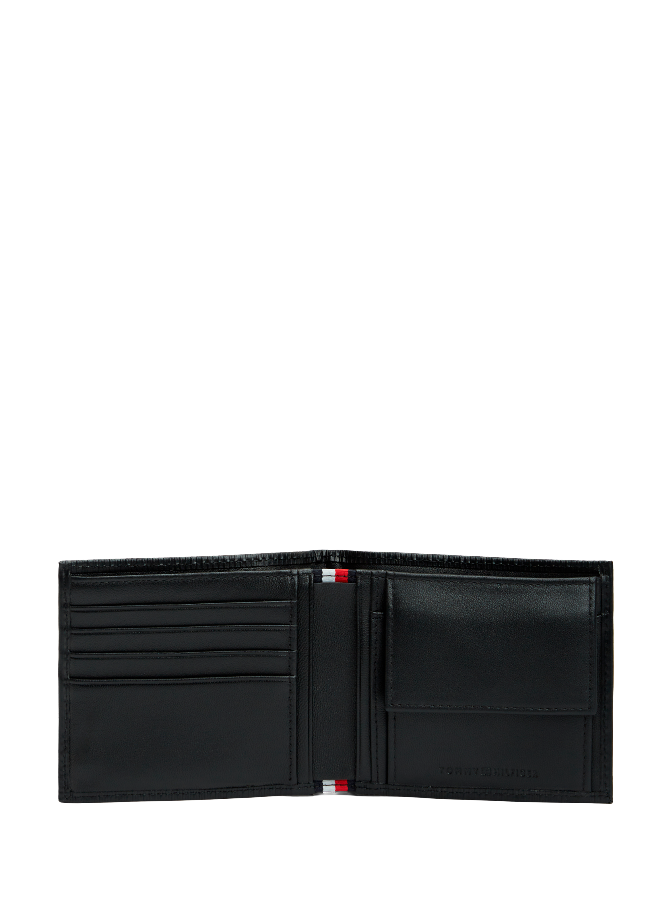 Portefeuille en cuir de vache TOMMY HILFIGER Noir