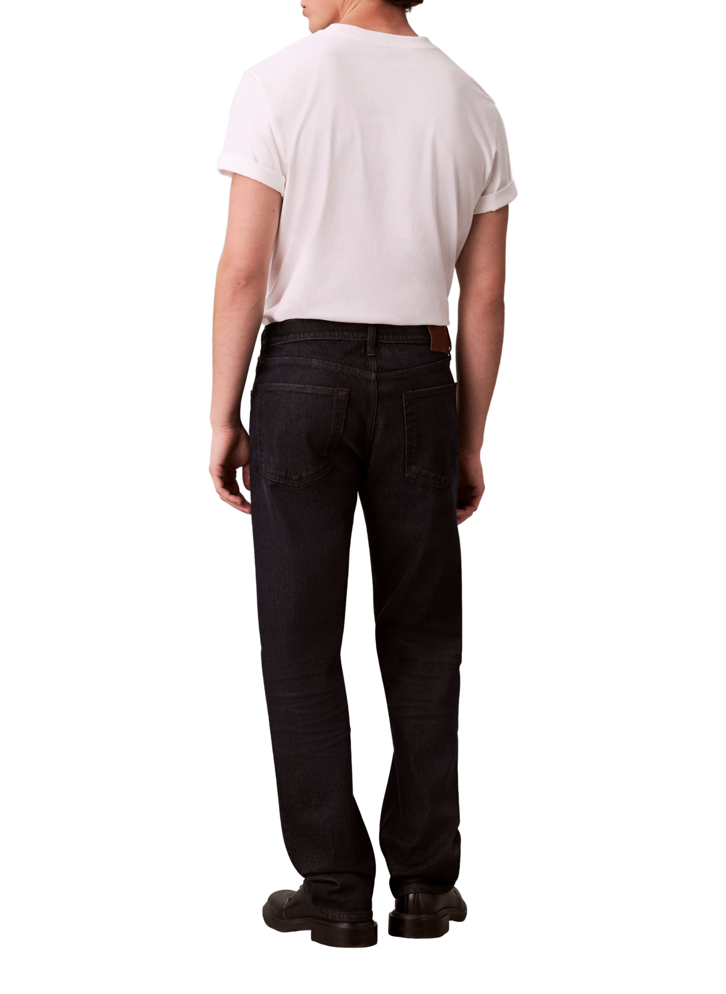 Jean droit en coton mélangé CALVIN KLEIN Noir