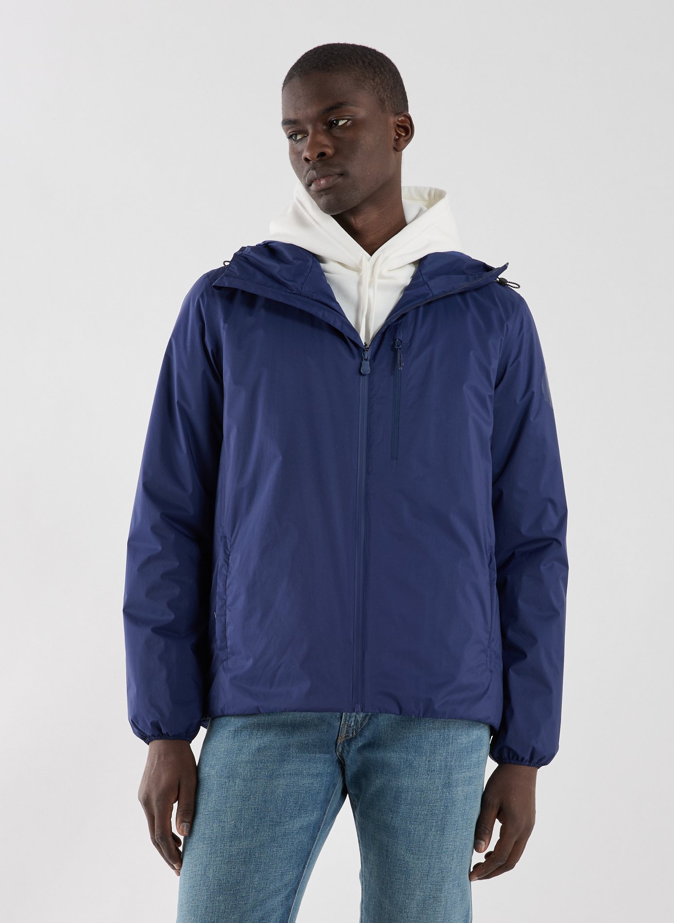 SAVE THE DUCK High-neck hooded parka Blue