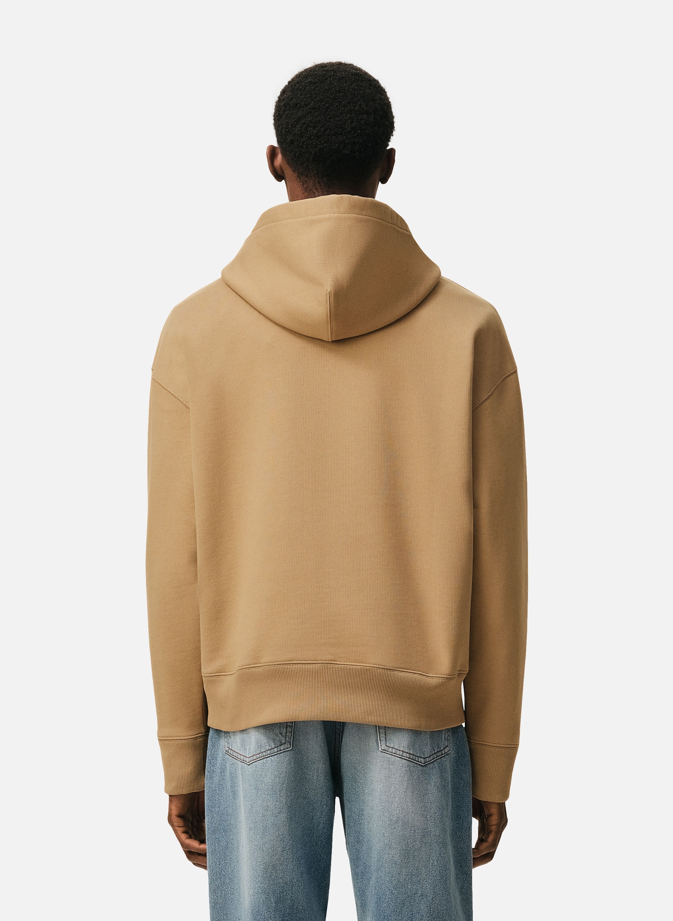 Hoodie broderie ami de coeur unisexe en coton AMI PARIS Beige