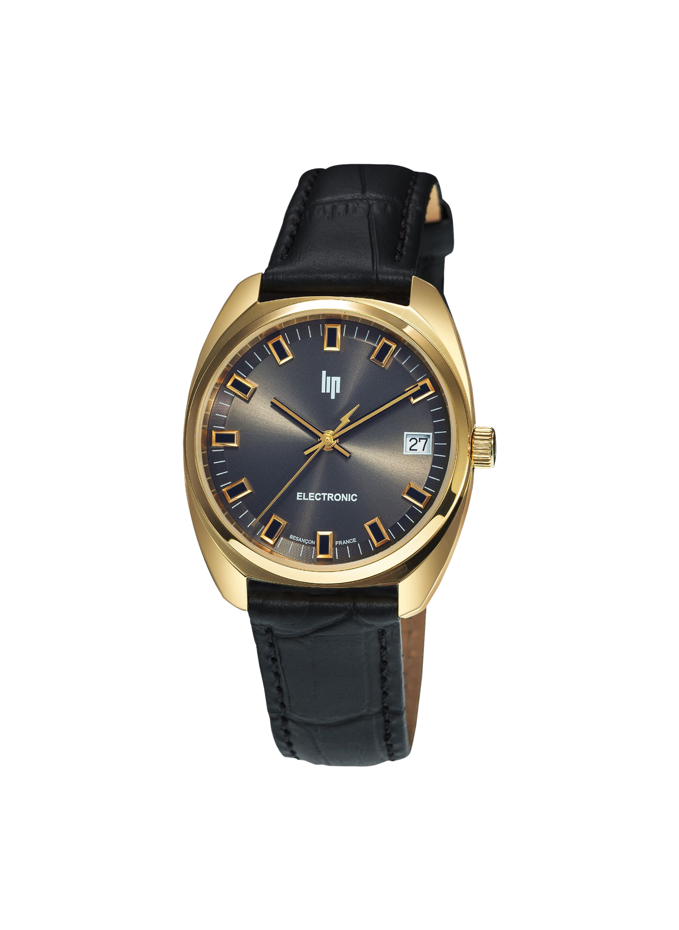 Montre quartz bracelet en cuir LIP Noir