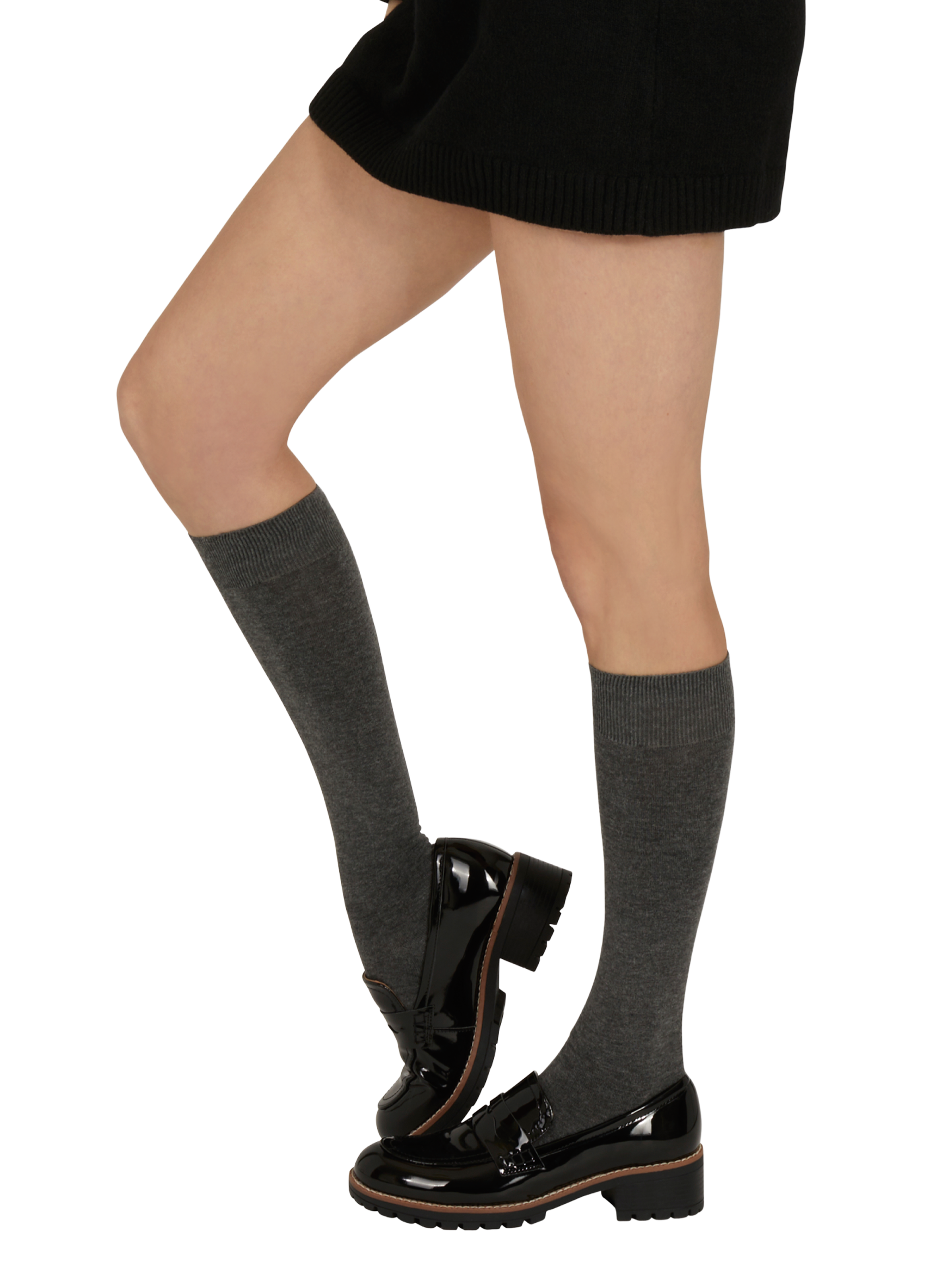 Modal and cashmere knee-high socks LE BOURGET Grey