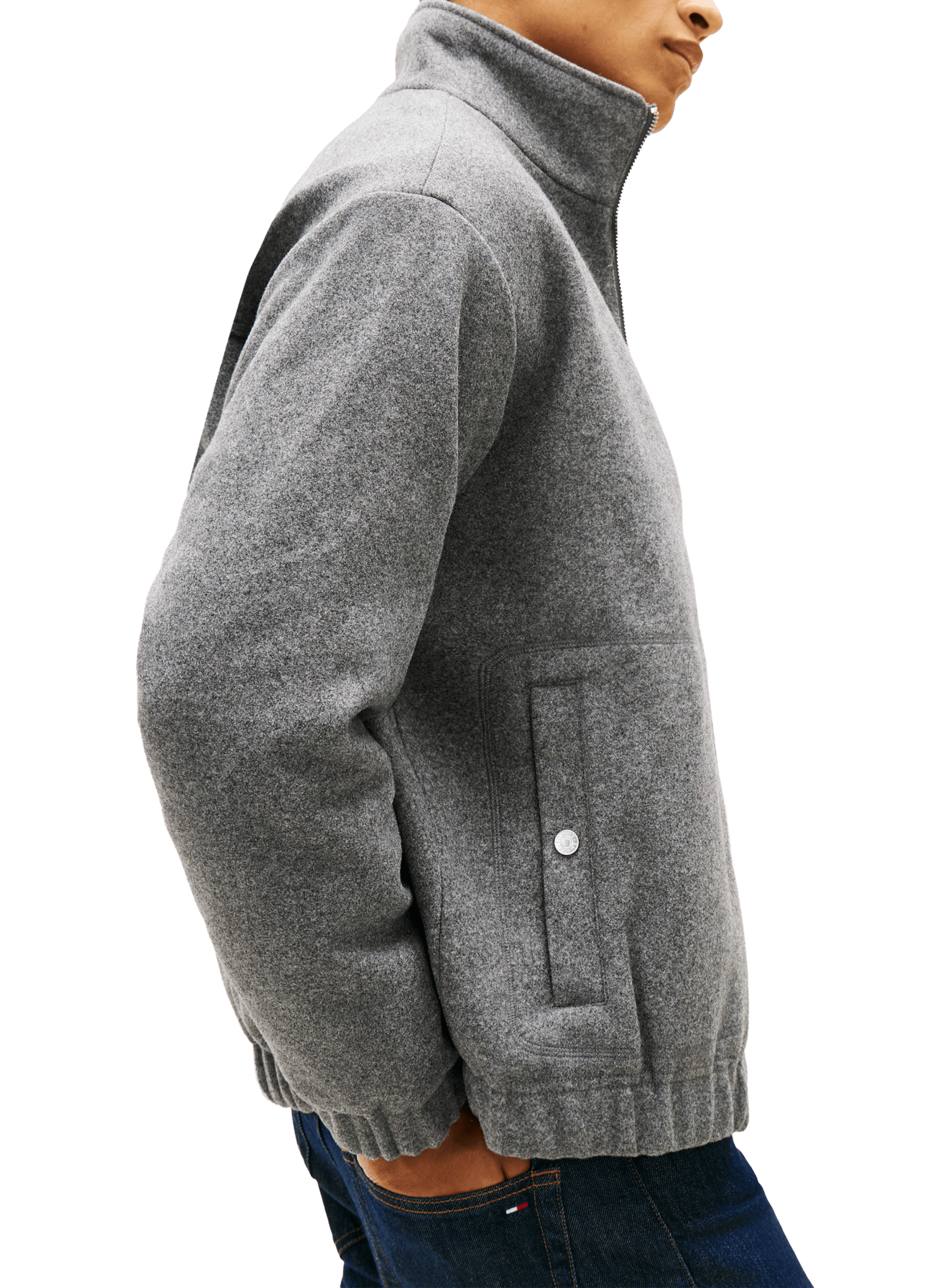 Wool high-neck jacket TOMMY HILFIGER Grey