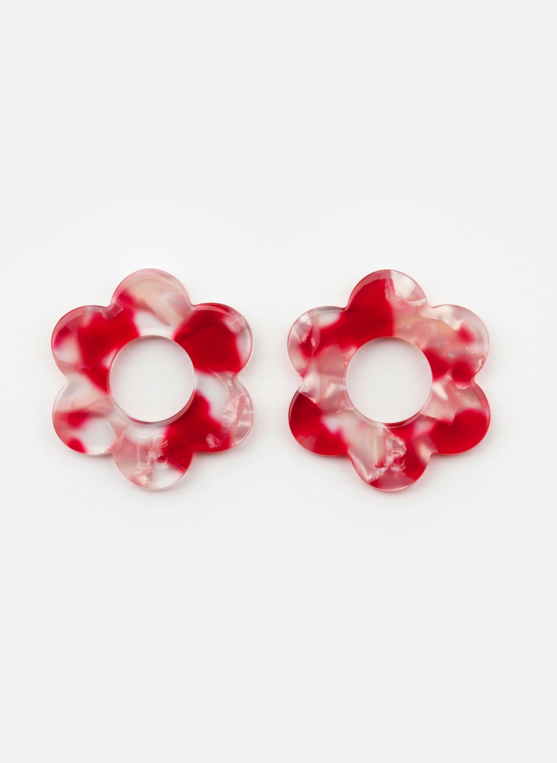 Charms maxi fleurette en acétate de cellulose KURAGE GINZA Rouge
