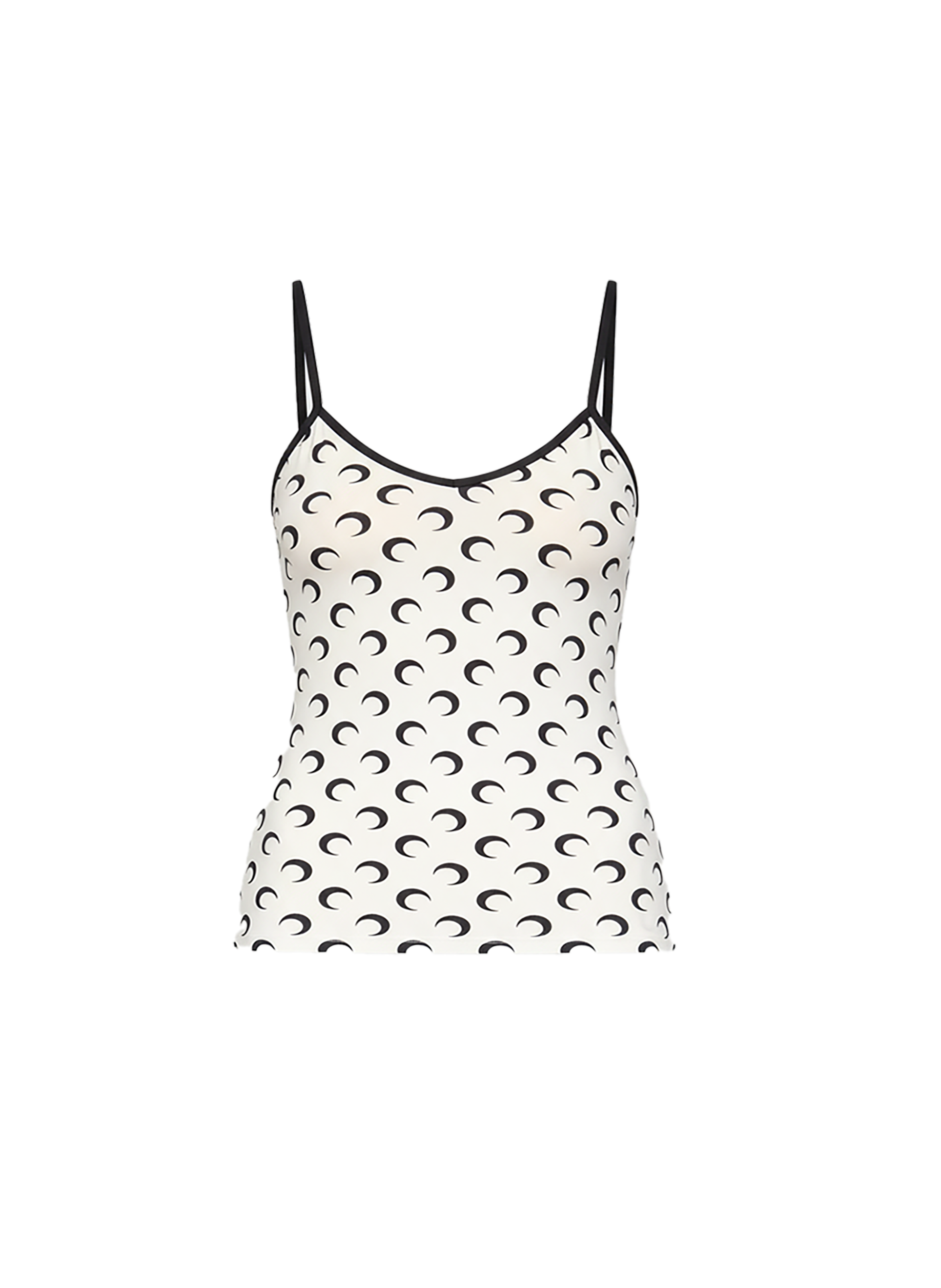 Moon printed jersey straps top MARINE SERRE White