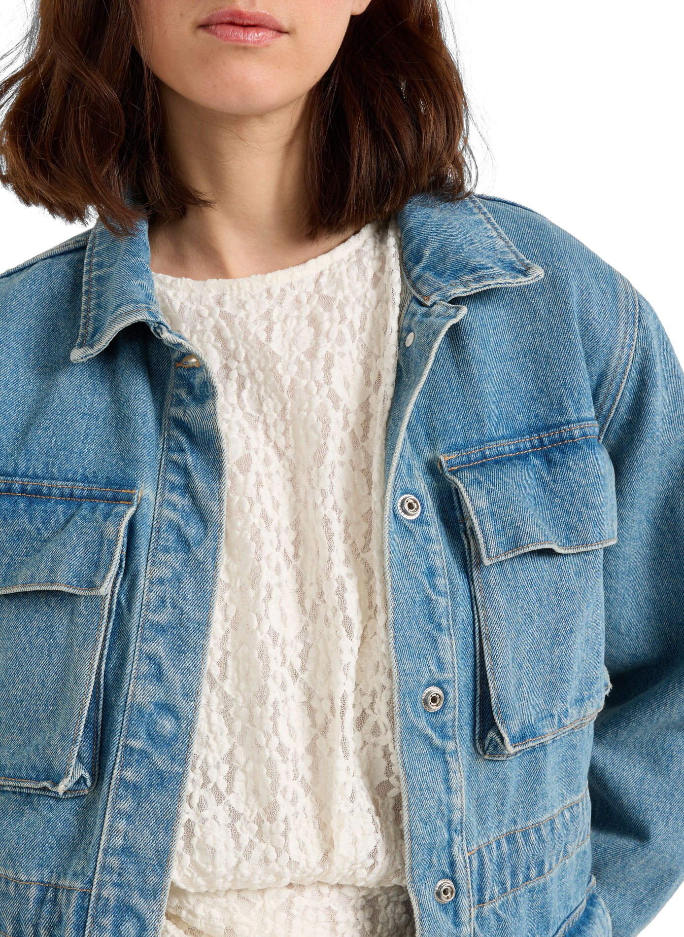 Denim jacket in cotton SAISON 1865 Blue
