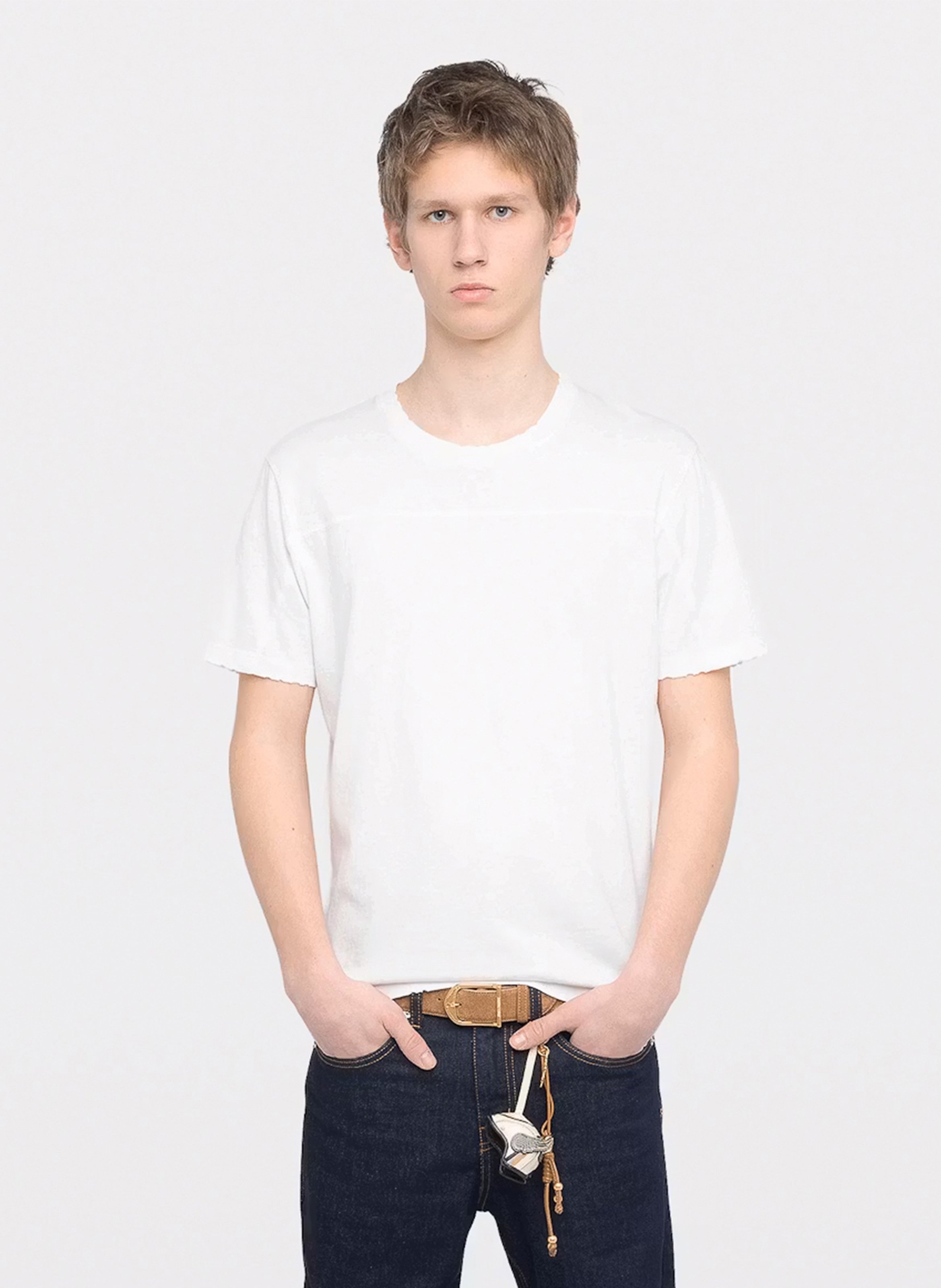 Tee-shirt droit col rond en coton sérigraphié tommy ZADIG&VOLTAIRE Blanc