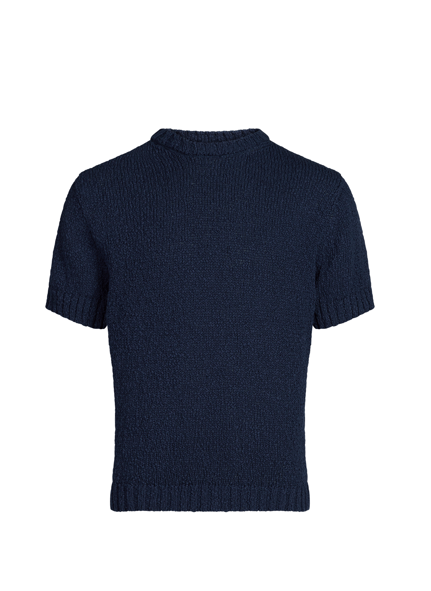Pull maille manches courtes en coton  Navy