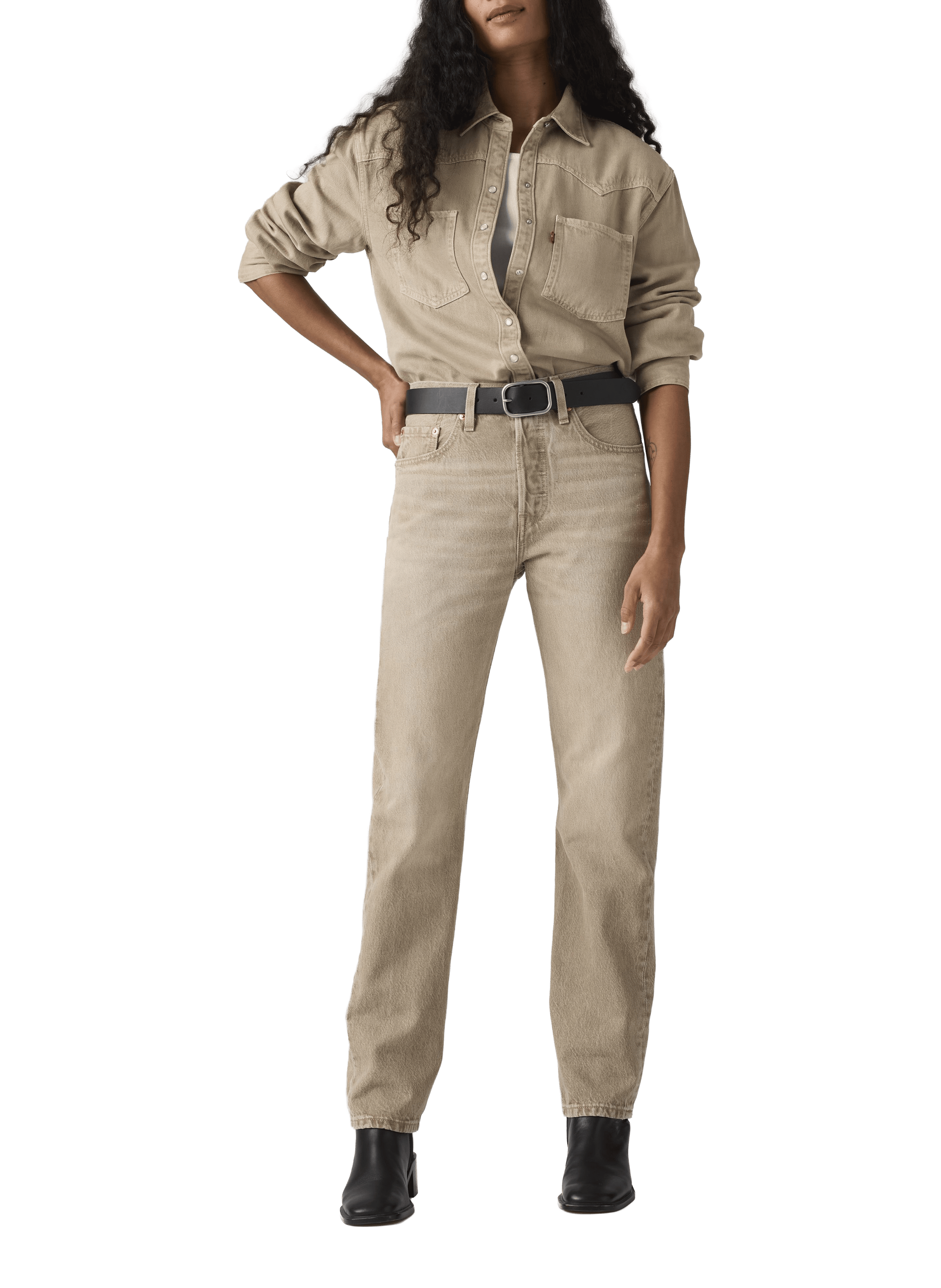 501 Original cotton denim jeans LEVI'S Brown