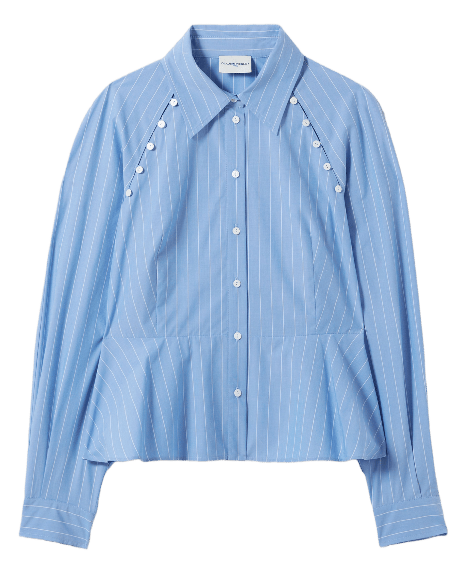 Chemise droite col classique en coton rayé chloelia CLAUDIE PIERLOT Multicolore