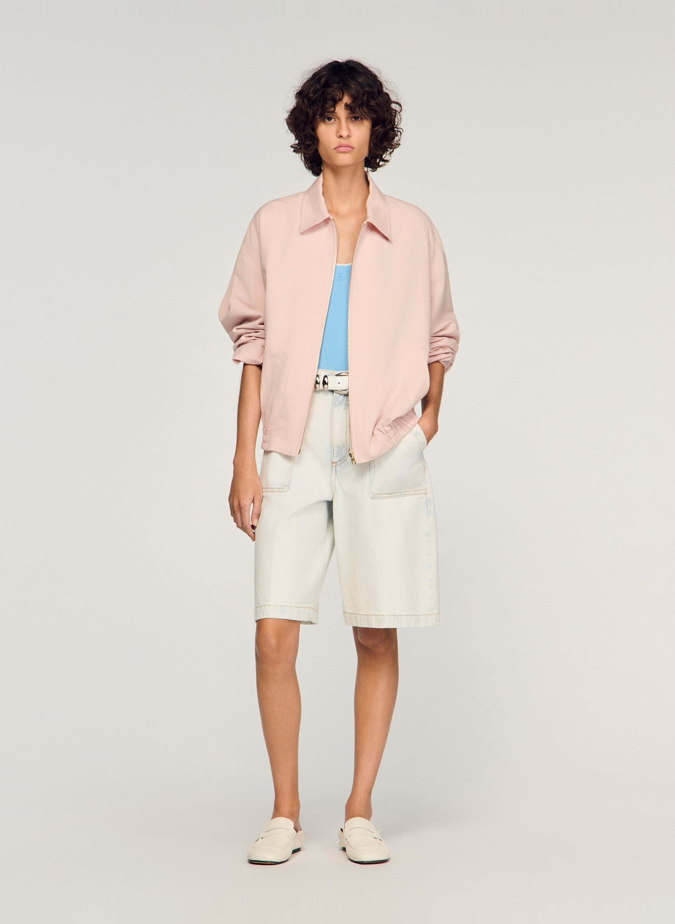 Blouson ample zippé uni SANDRO Rose