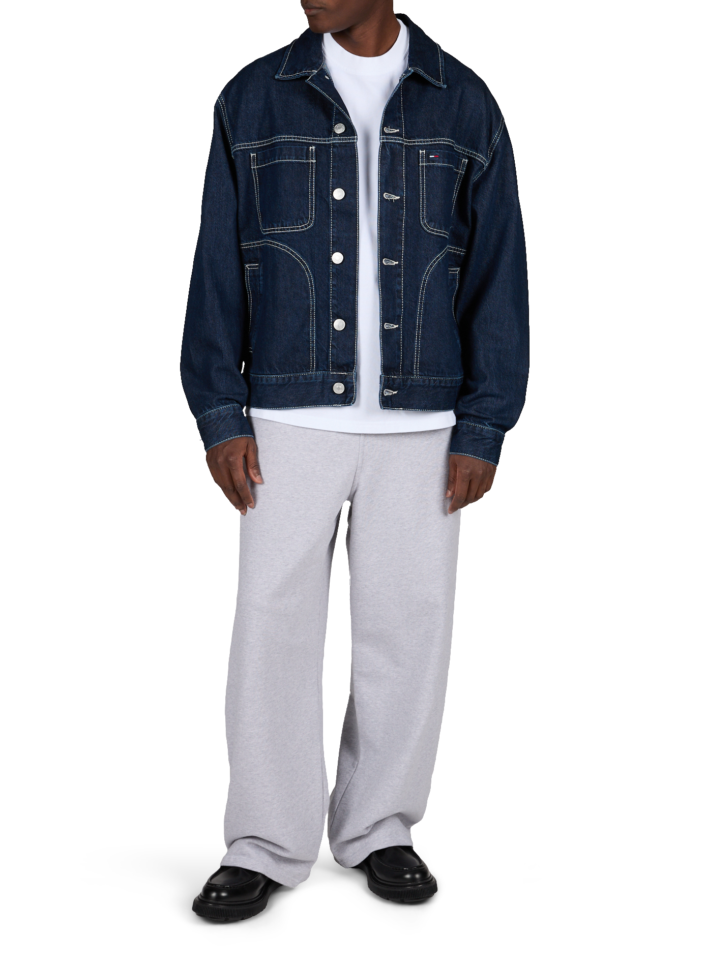 Blouson à rayures en coton mélangé TOMMY HILFIGER Bleu