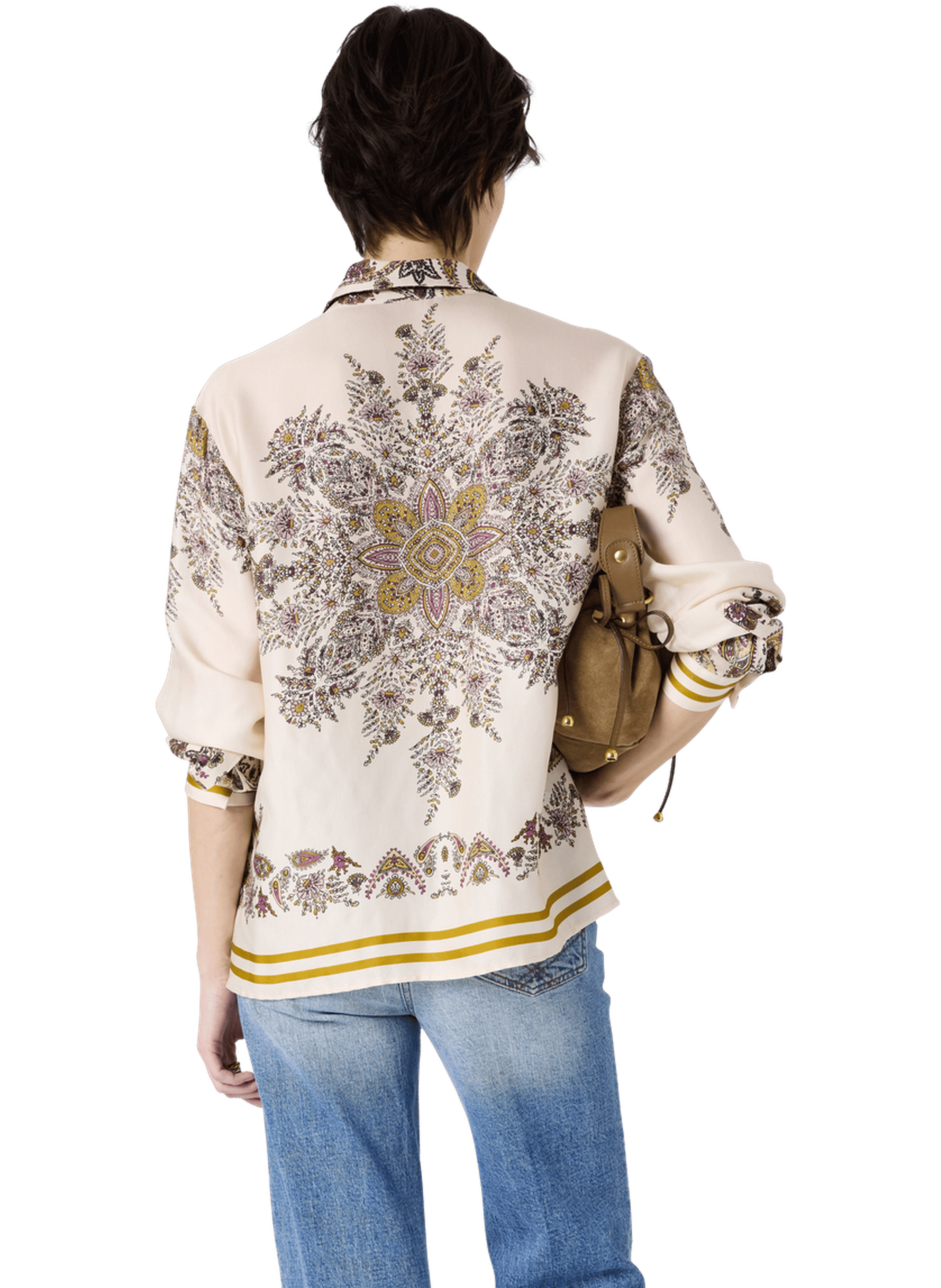 Chemise imprimé foulard - canna Jaune