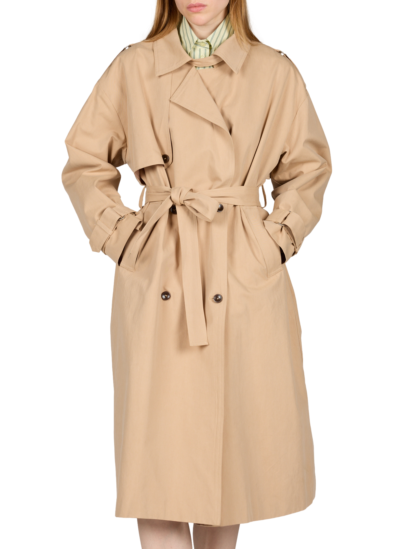 Trench long en coton mélangé ARTLOVE Beige