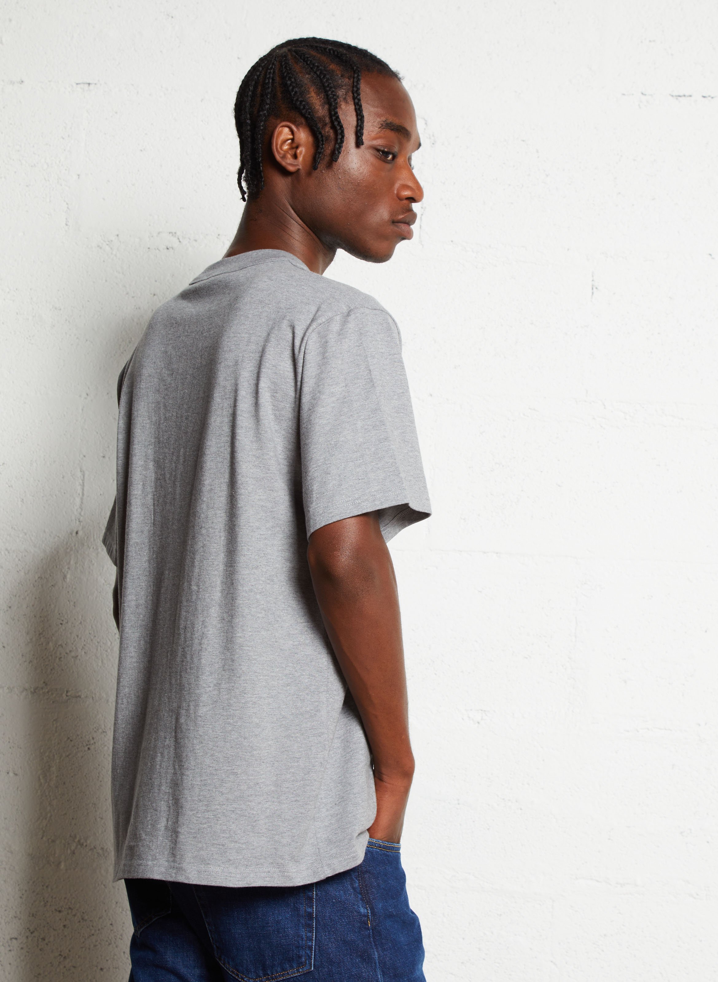 Straight fit organic cotton crew neck t-shirt Callac ARMOR-LUX Grey