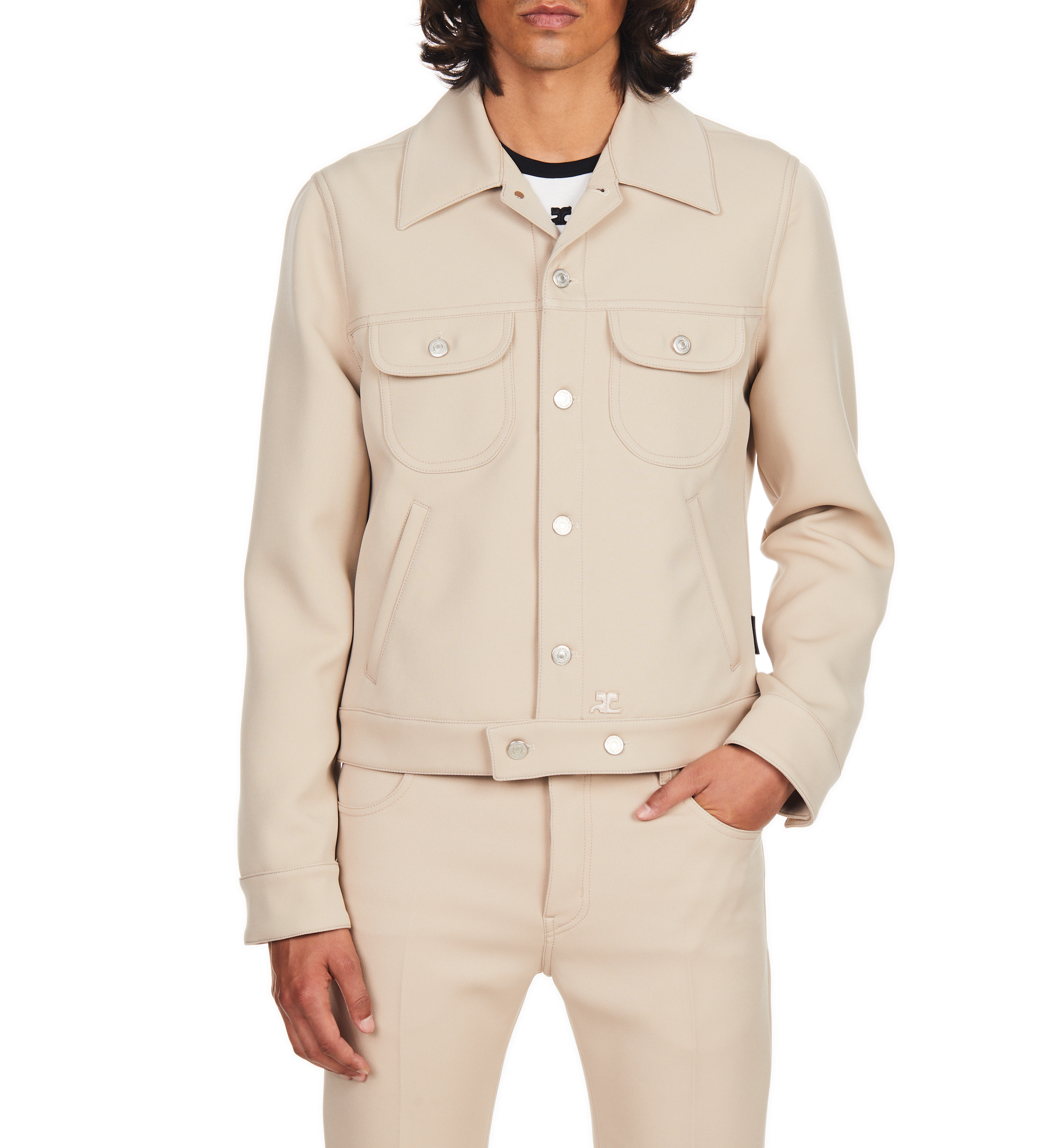 Blouson Trucker en twill COURRÈGES Beige