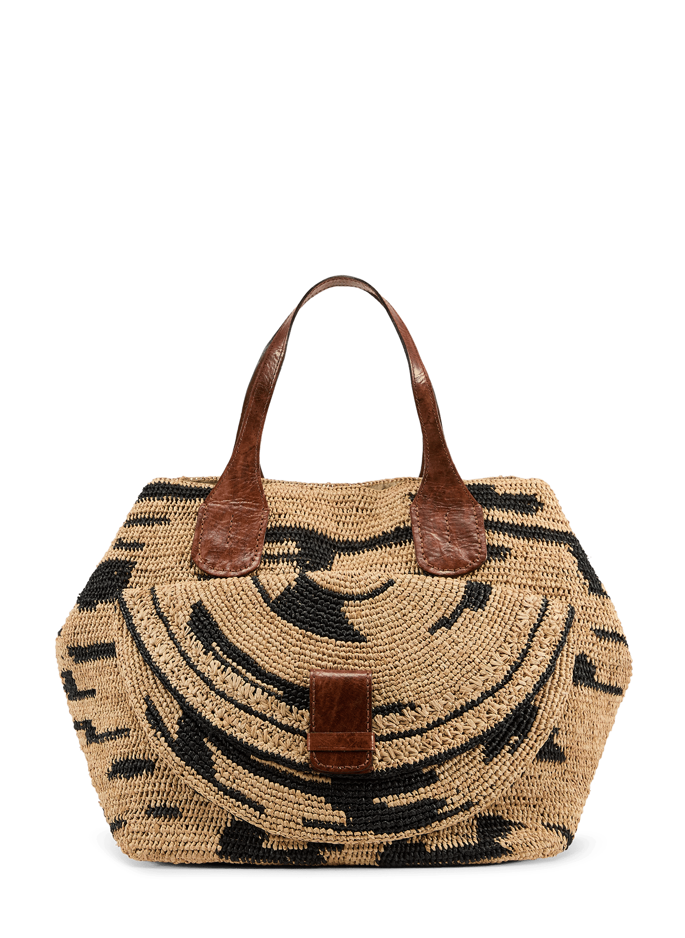 Laza II raffia and cotton bag IBELIV Multicolour