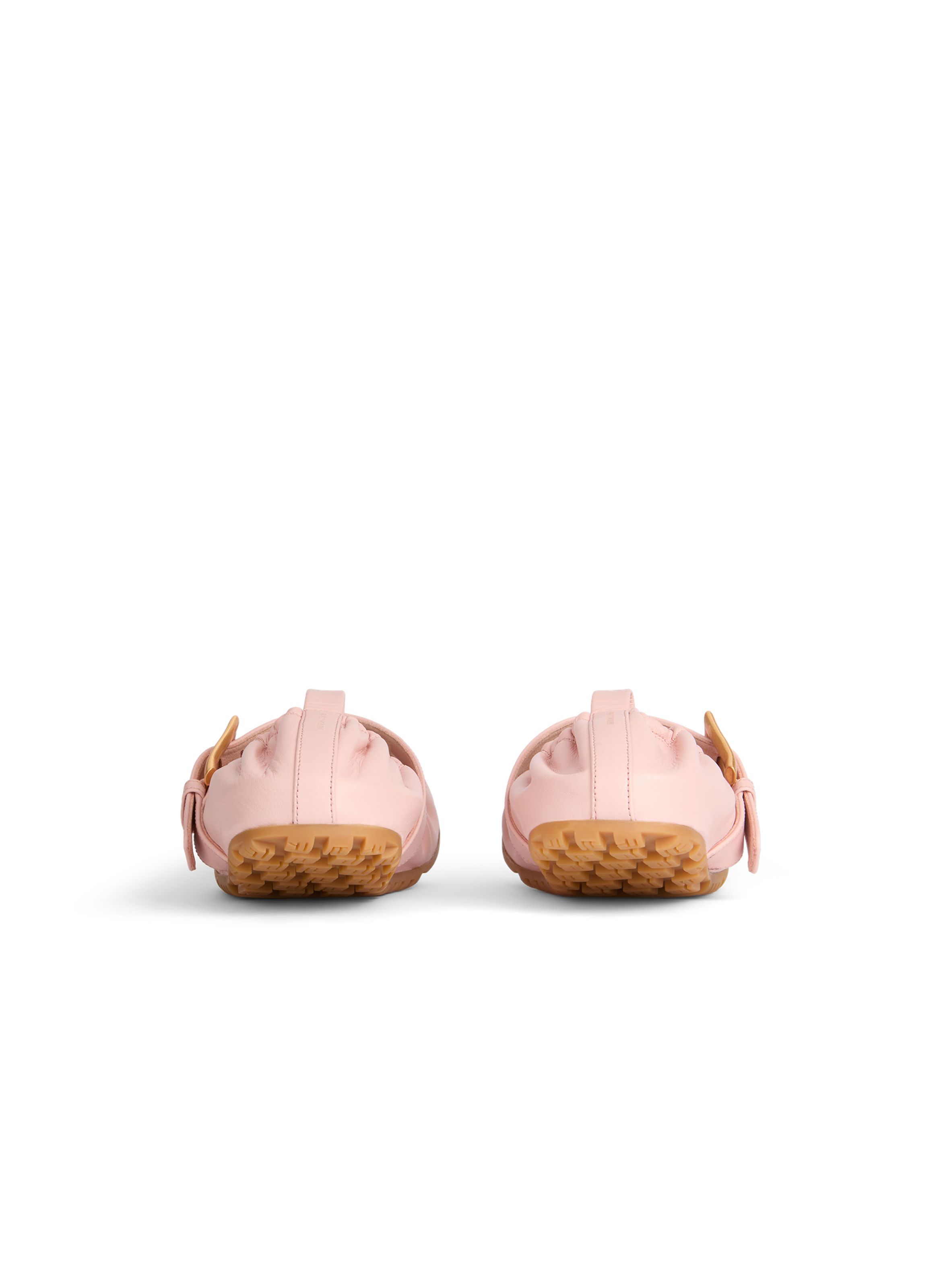 Ballerines anthem en cuir lisse BALMAIN Rose