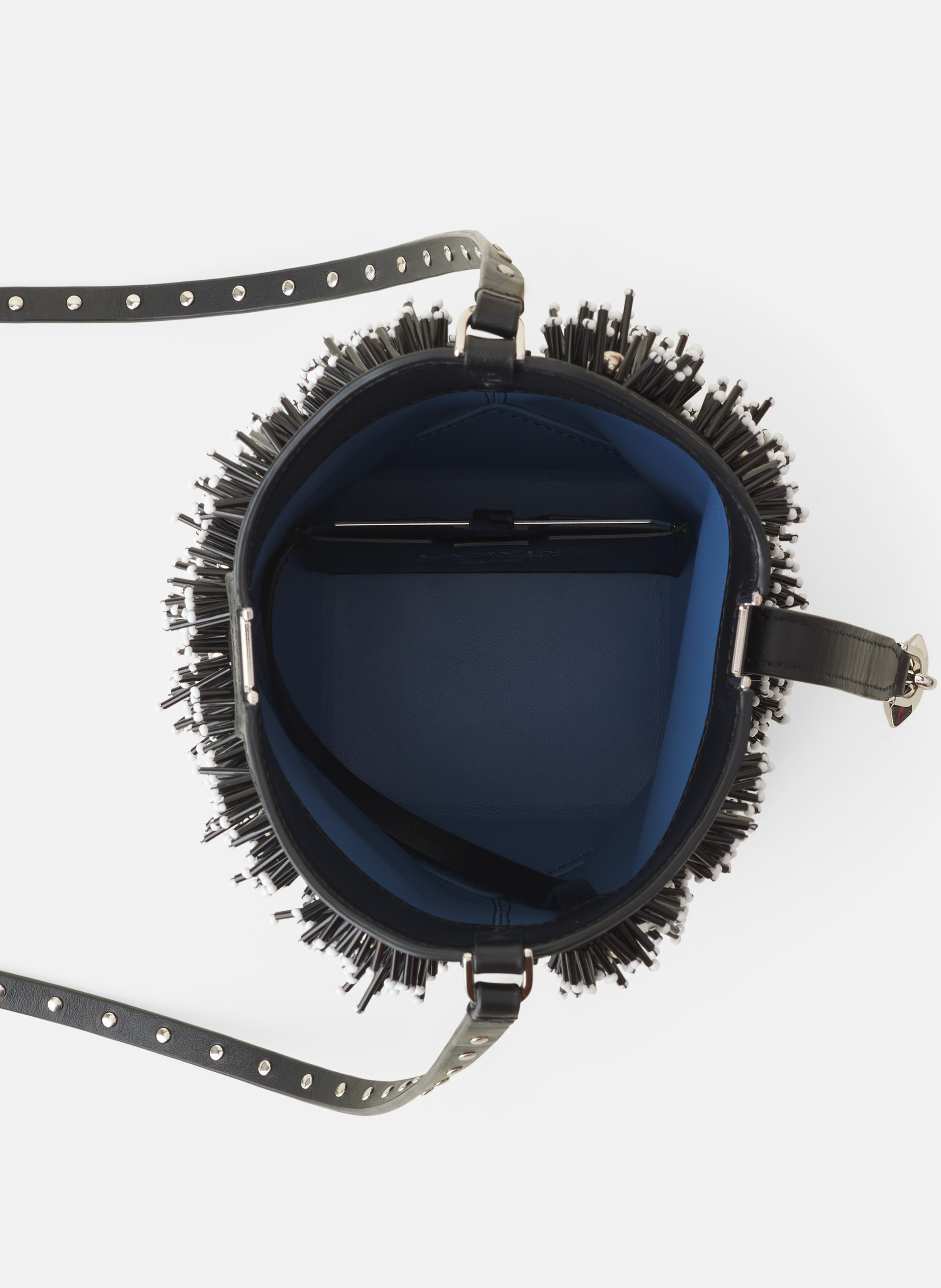 Sac seau catch by lanvin en cuir brodé LANVIN Noir