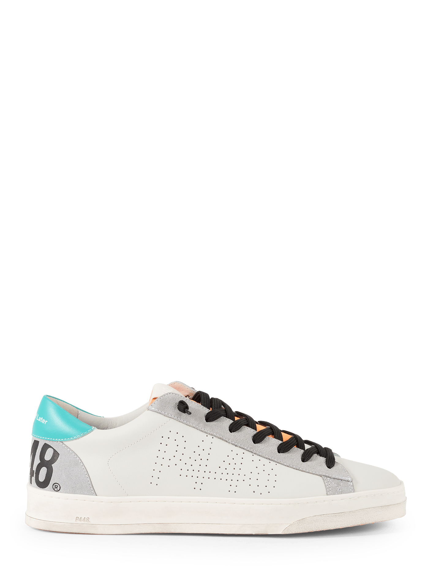 Scarpe da ginnastica con dettagli colorati in pelle P448 Bianco